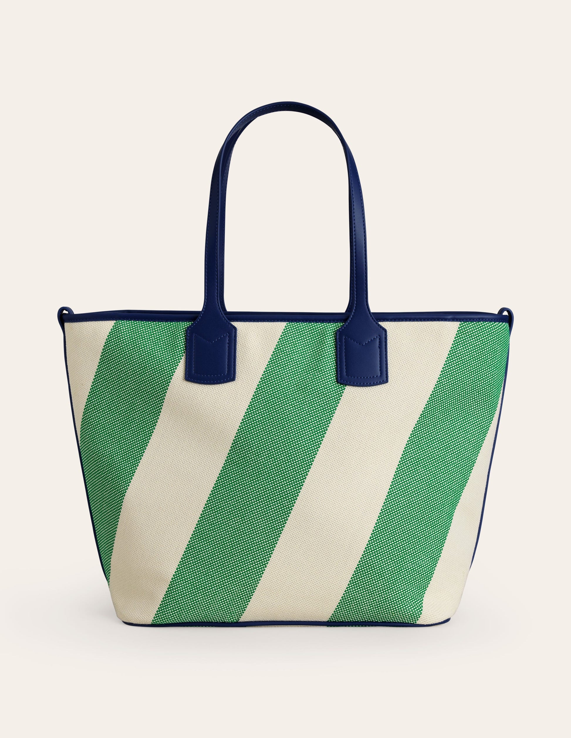 Trapeze Tote Bag-Green Stripe-2