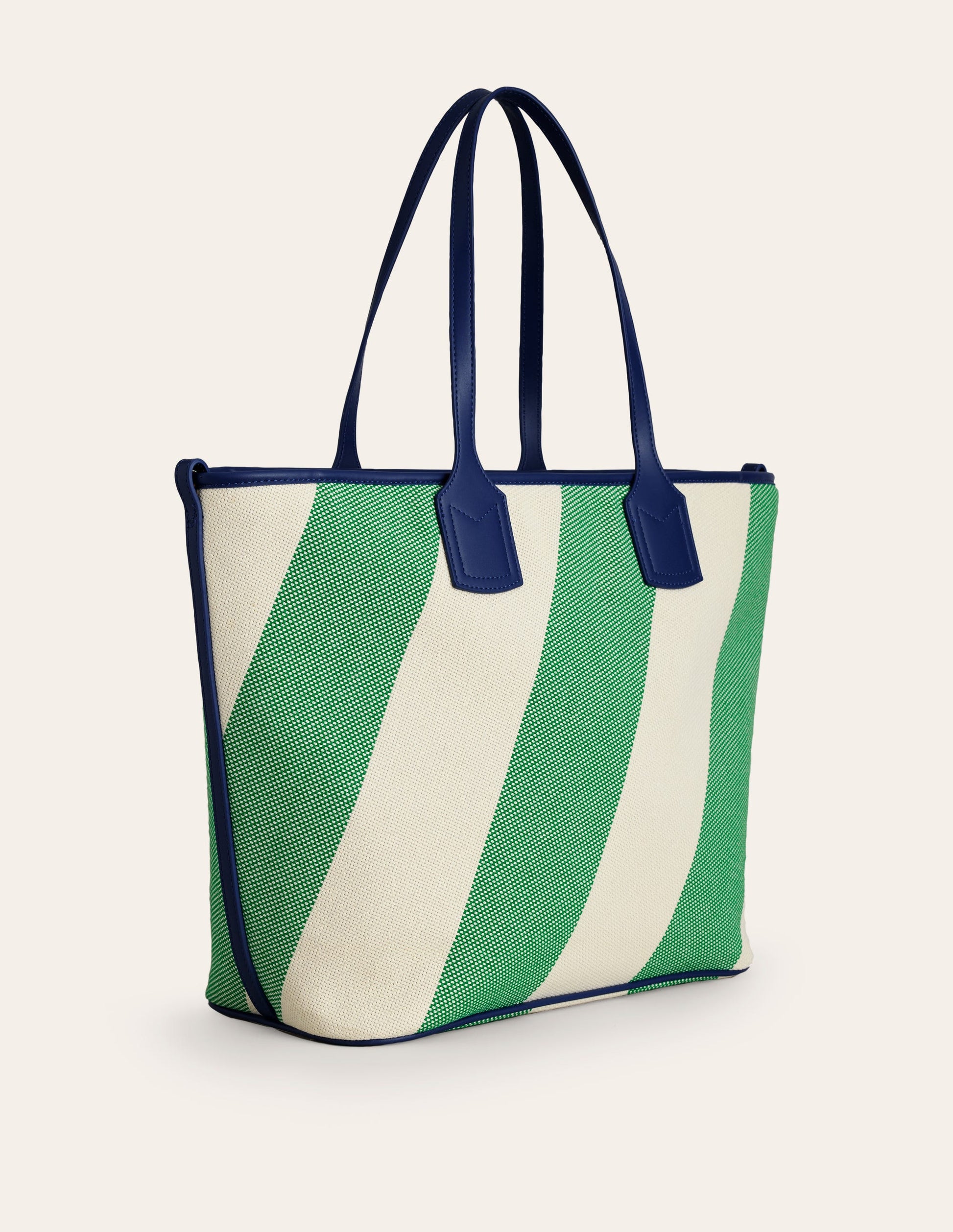 Trapeze Tote Bag-Green Stripe-3