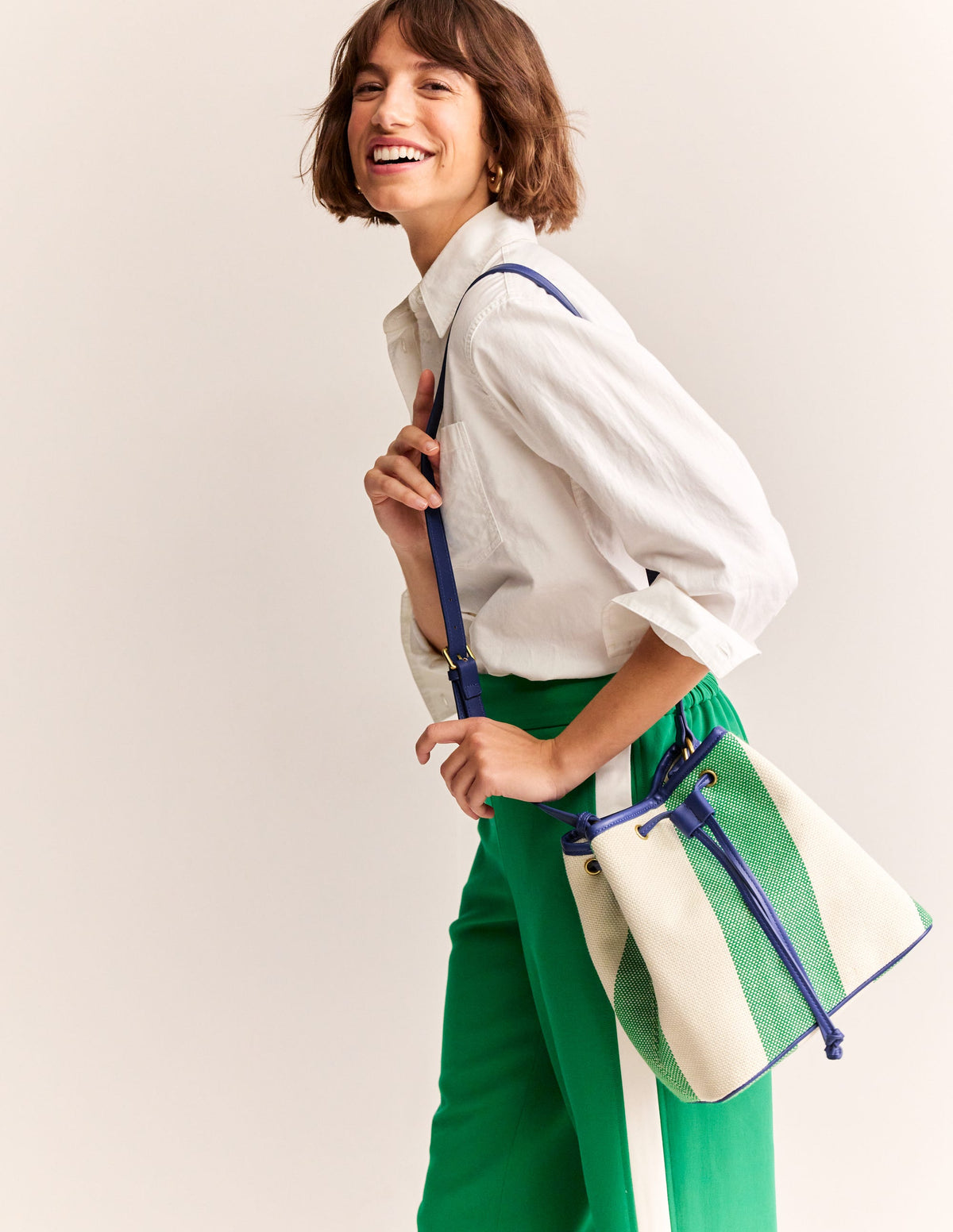 Bucket Bag-Green Stripe - Image 1