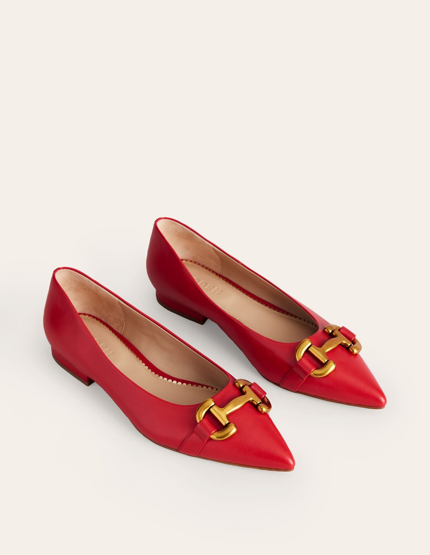 Iris Snaffle Ballet Flat-Glazed Red Leather