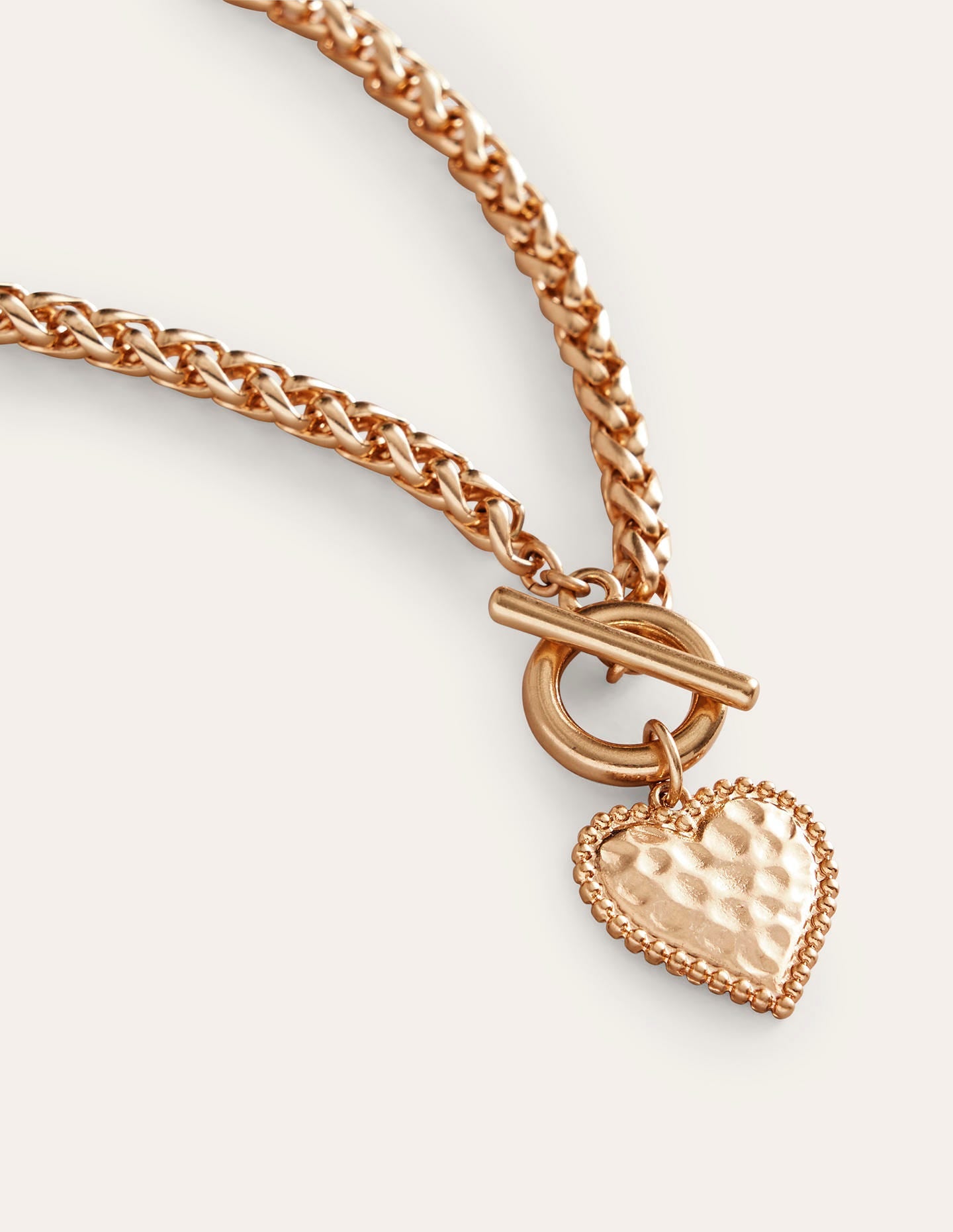 Heart Charm Necklace-Gold-4