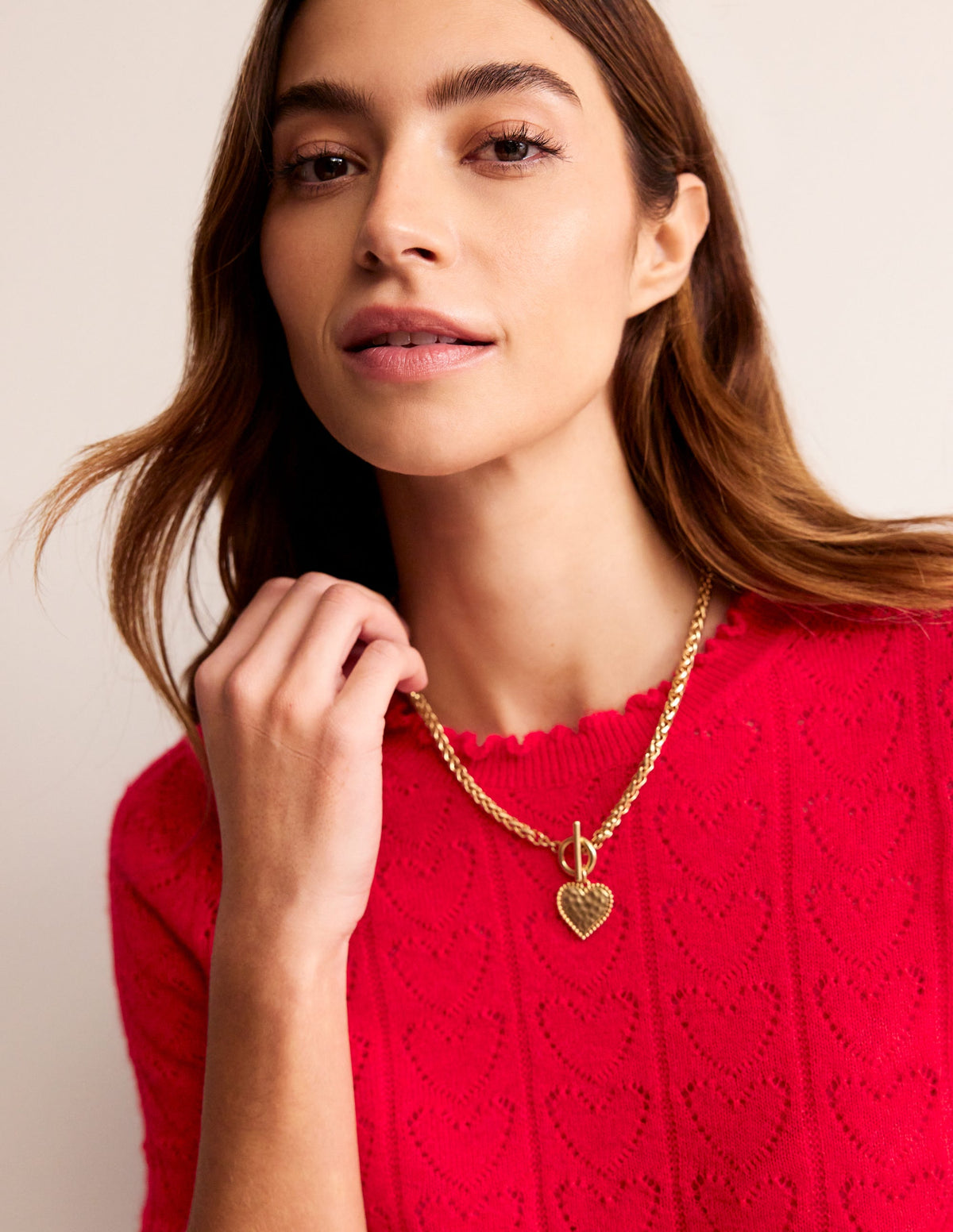 Heart Charm Necklace-Gold - Image 1