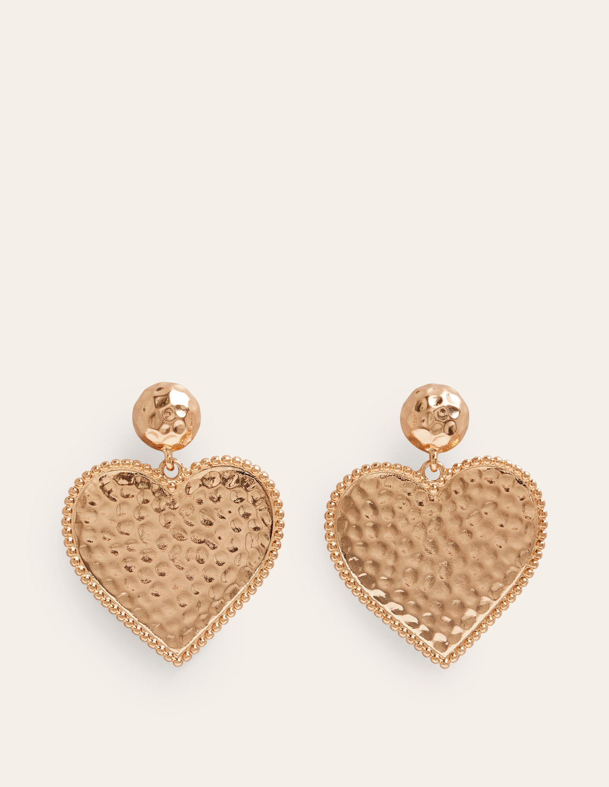 Heart Statement Earrings-Gold-2