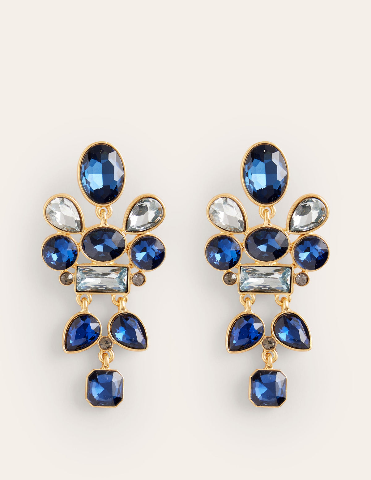 Mega Cluster Jewel Earrings-Blue - Image 2