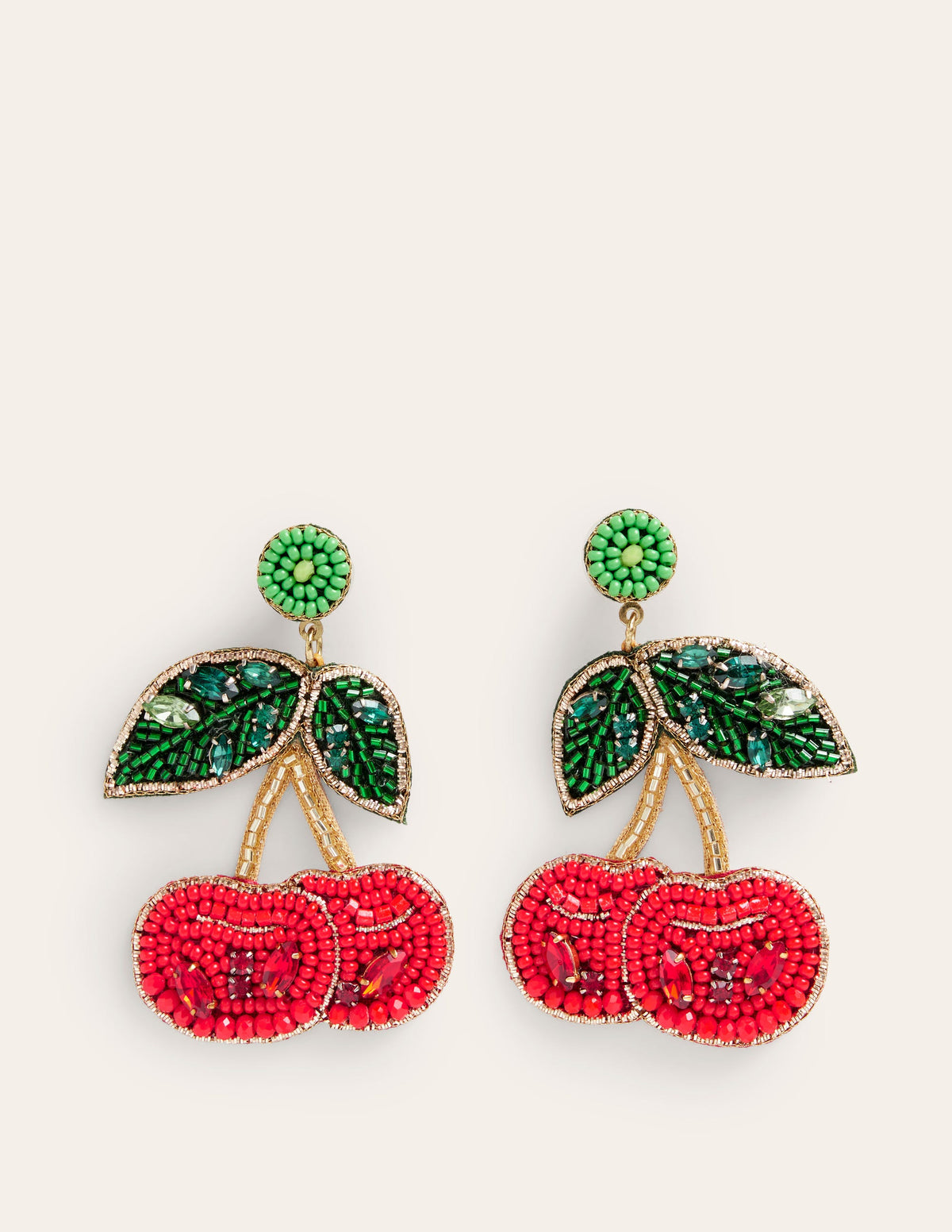 Beady Motif Earrings-Cherry - Image 2