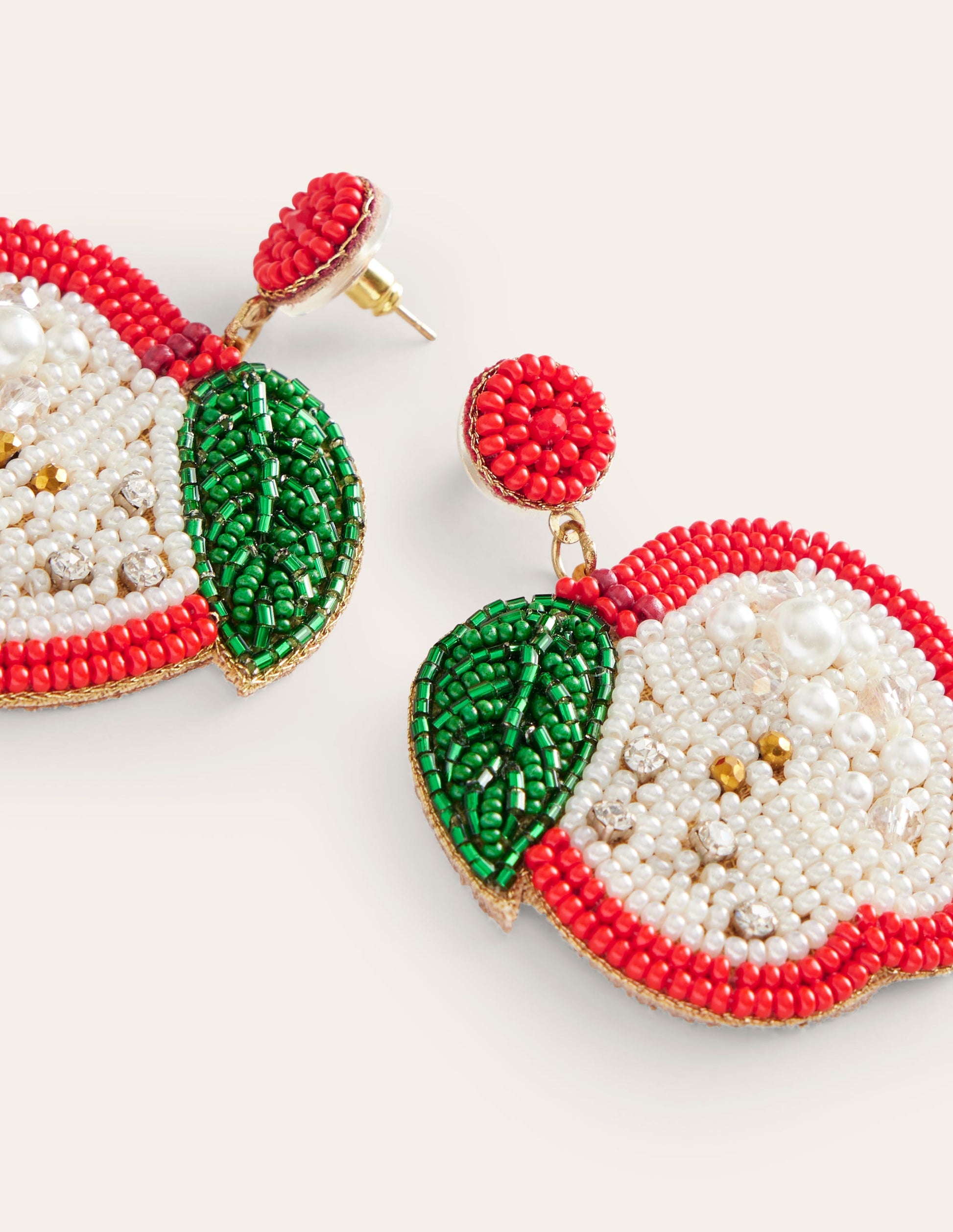 Beady Motif Earrings-Apples-3