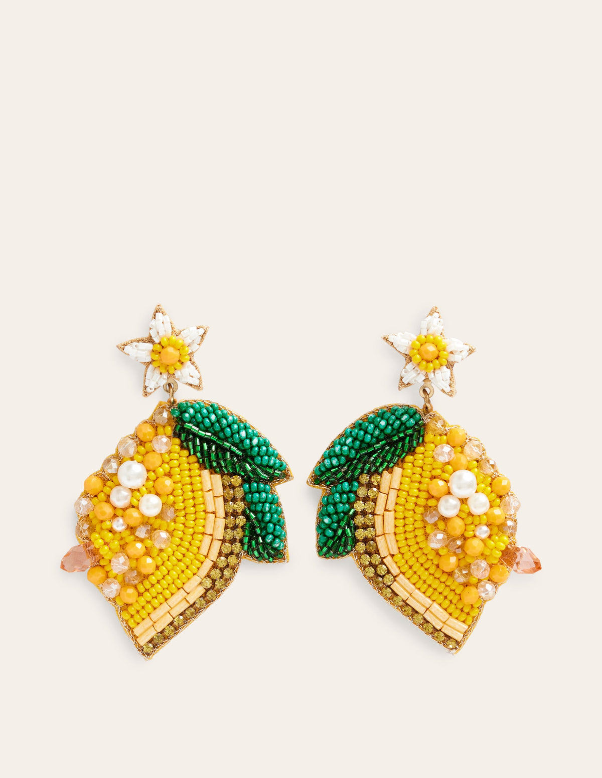 Beady Motif Earrings-Lemons - Image 2