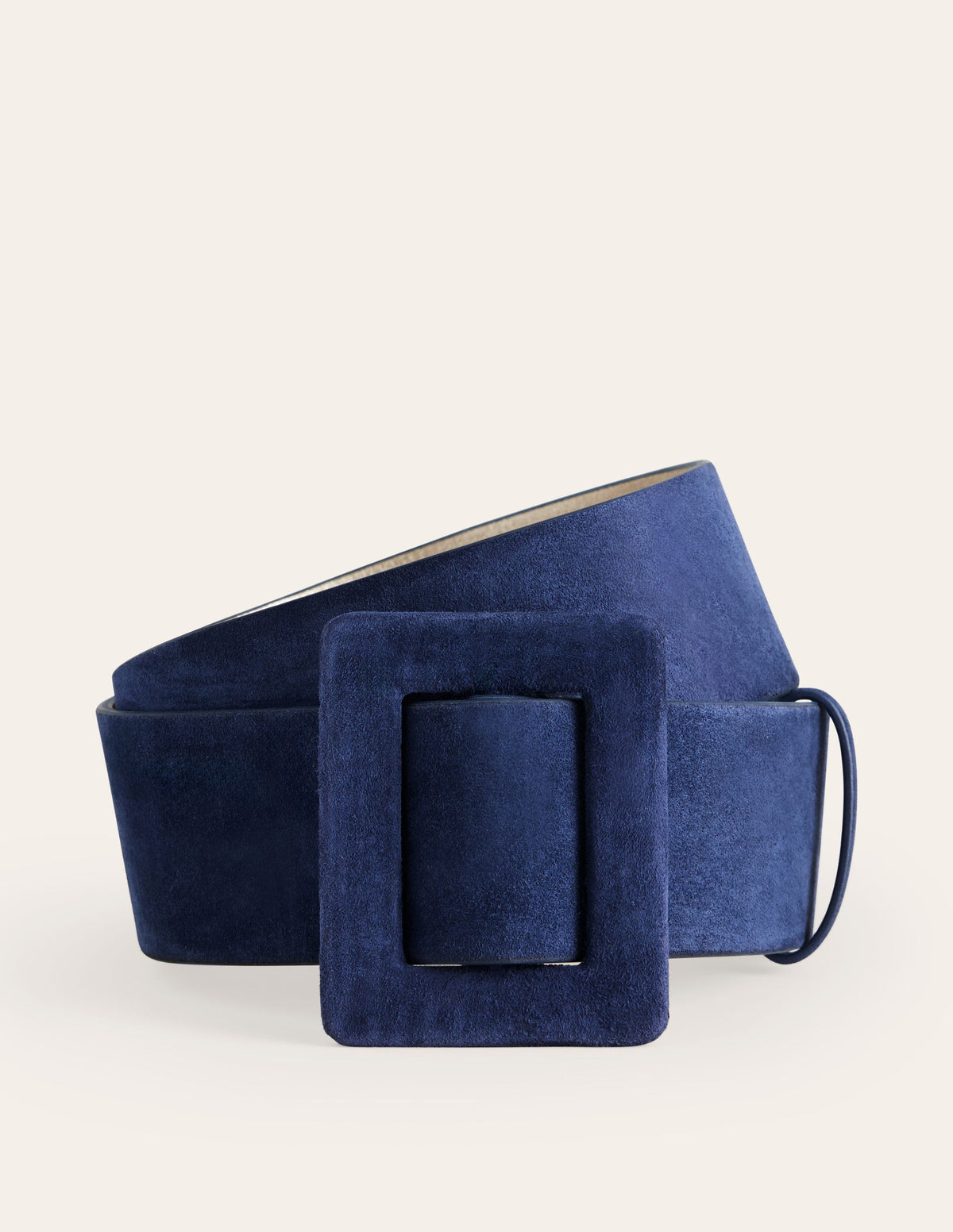 Suede Buckle Belt-Navy-2