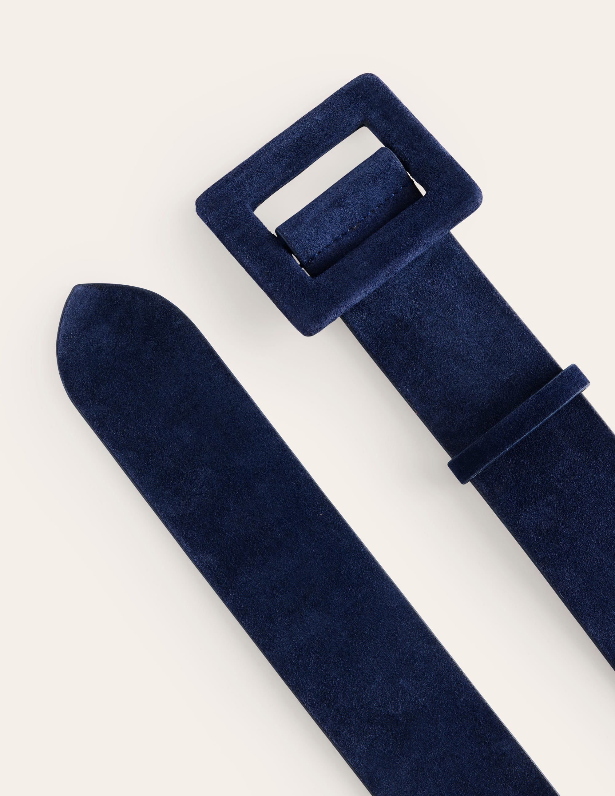 Suede Buckle Belt-Navy - Image 3