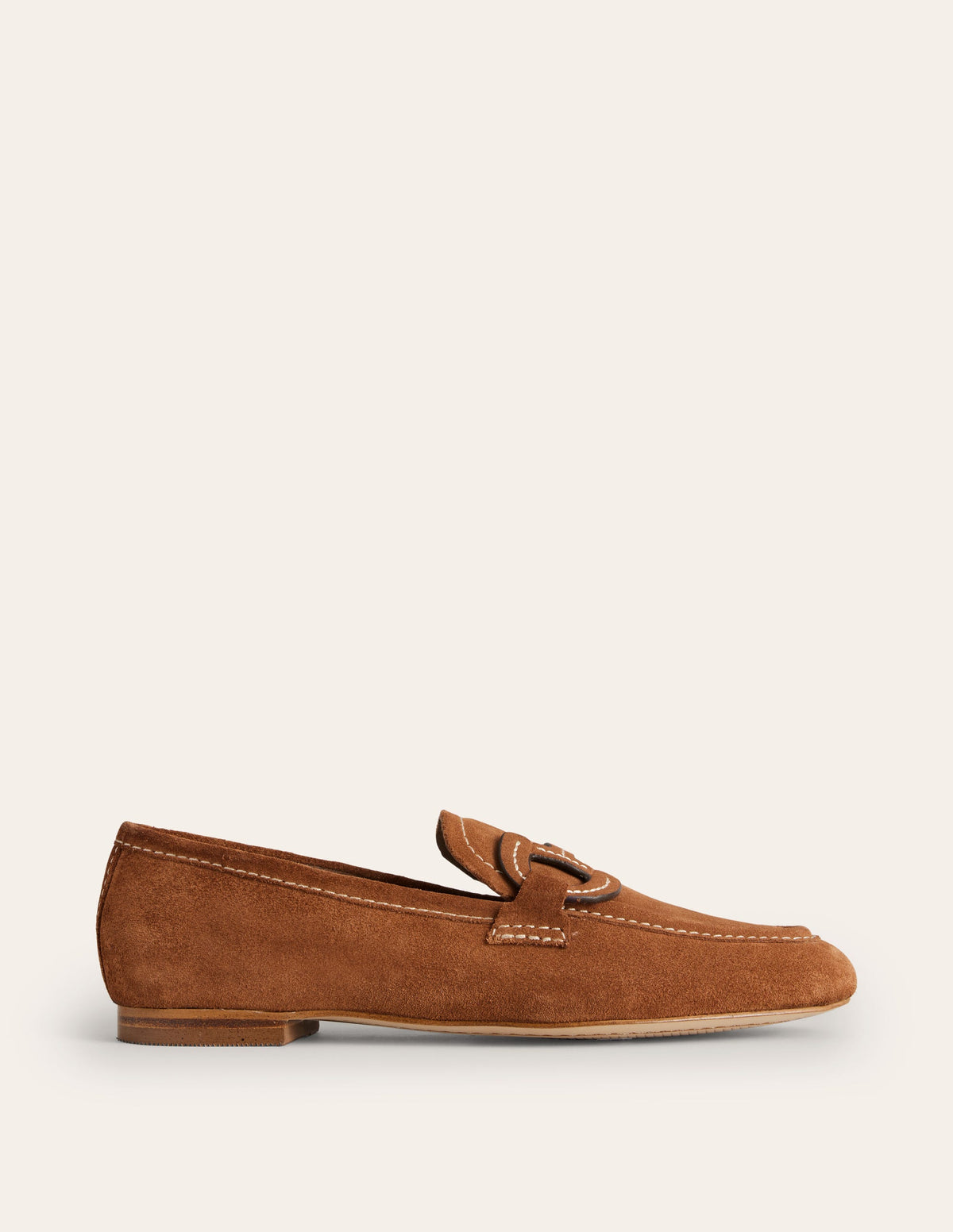 Stitched Snaffle Loafers-Golden Brown Suede - Image 2