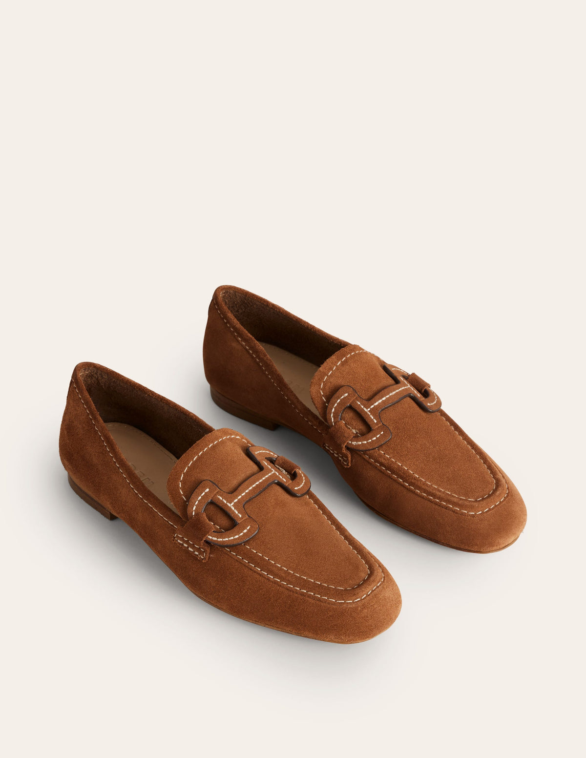 Stitched Snaffle Loafers-Golden Brown Suede-3