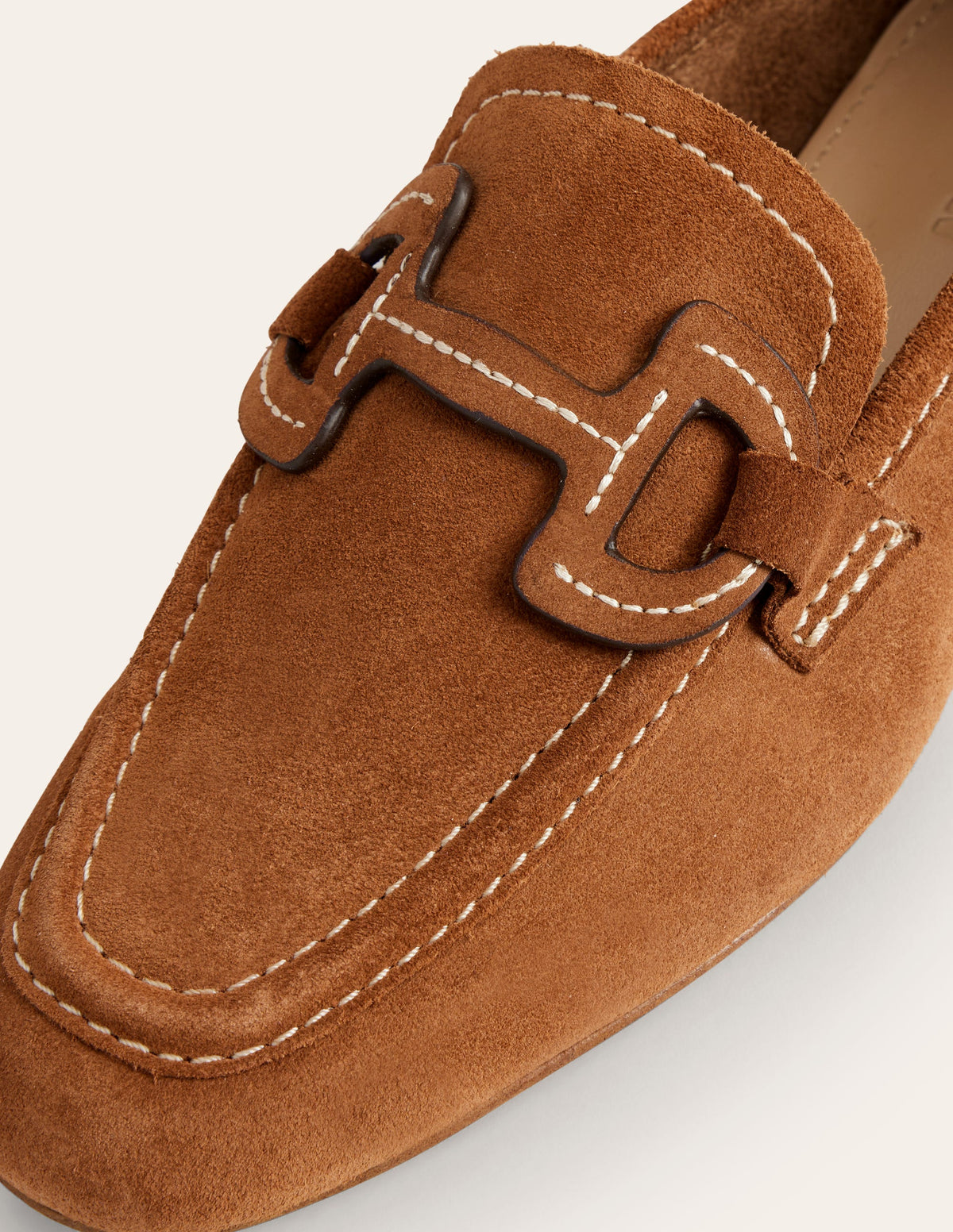 Stitched Snaffle Loafers-Golden Brown Suede-4