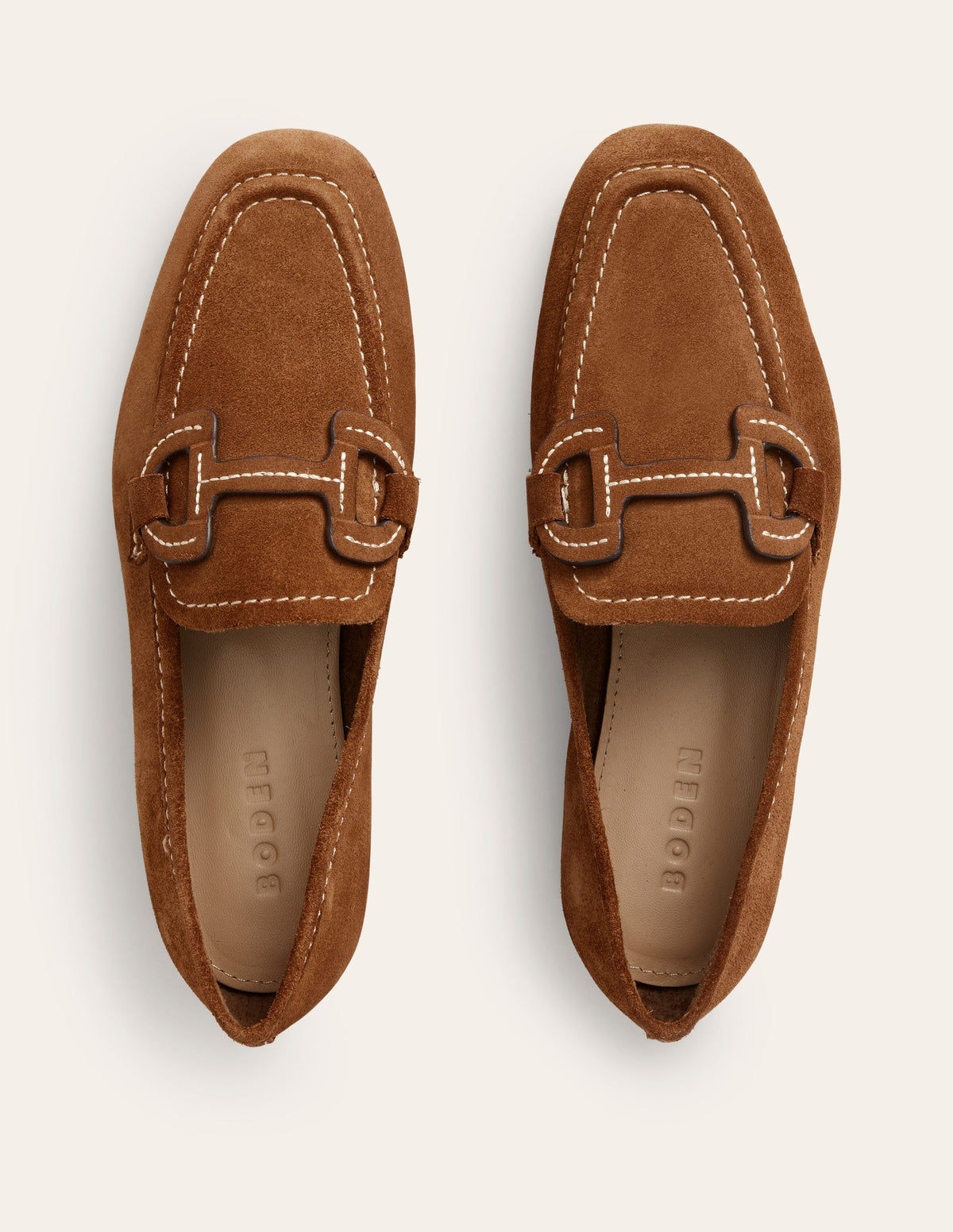 Stitched Snaffle Loafers-Golden Brown Suede-5