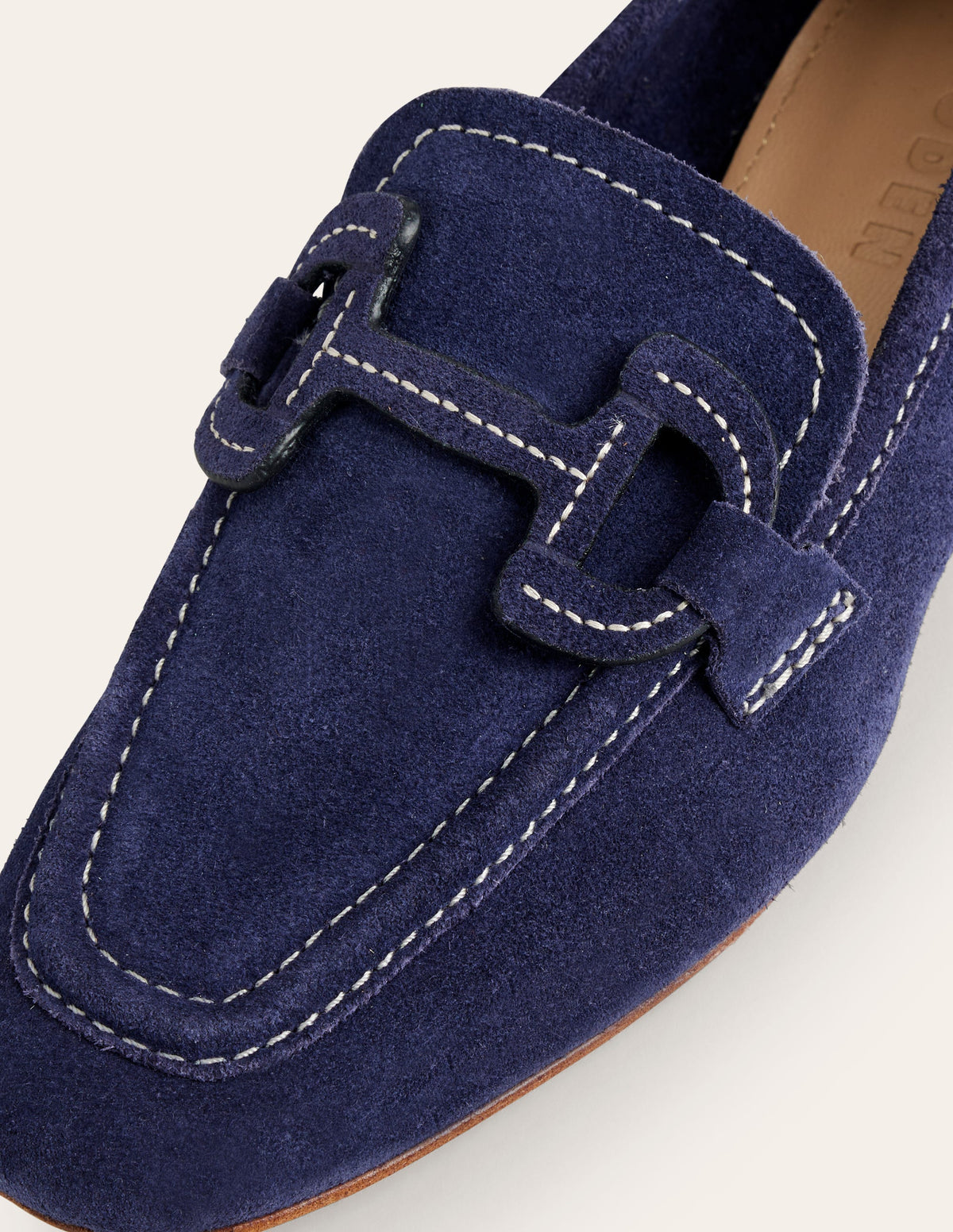 Stitched Snaffle Loafers-Navy Suede - Image 4