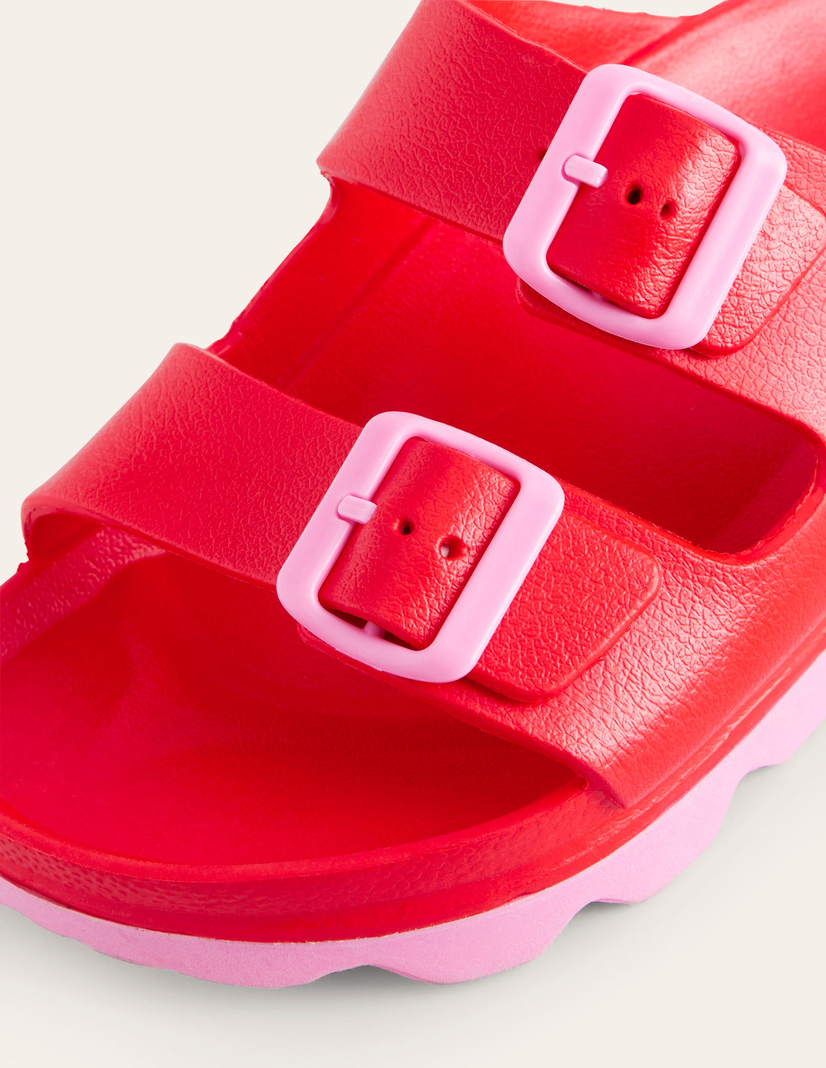 Lyla Double Buckle Sliders-Red-4