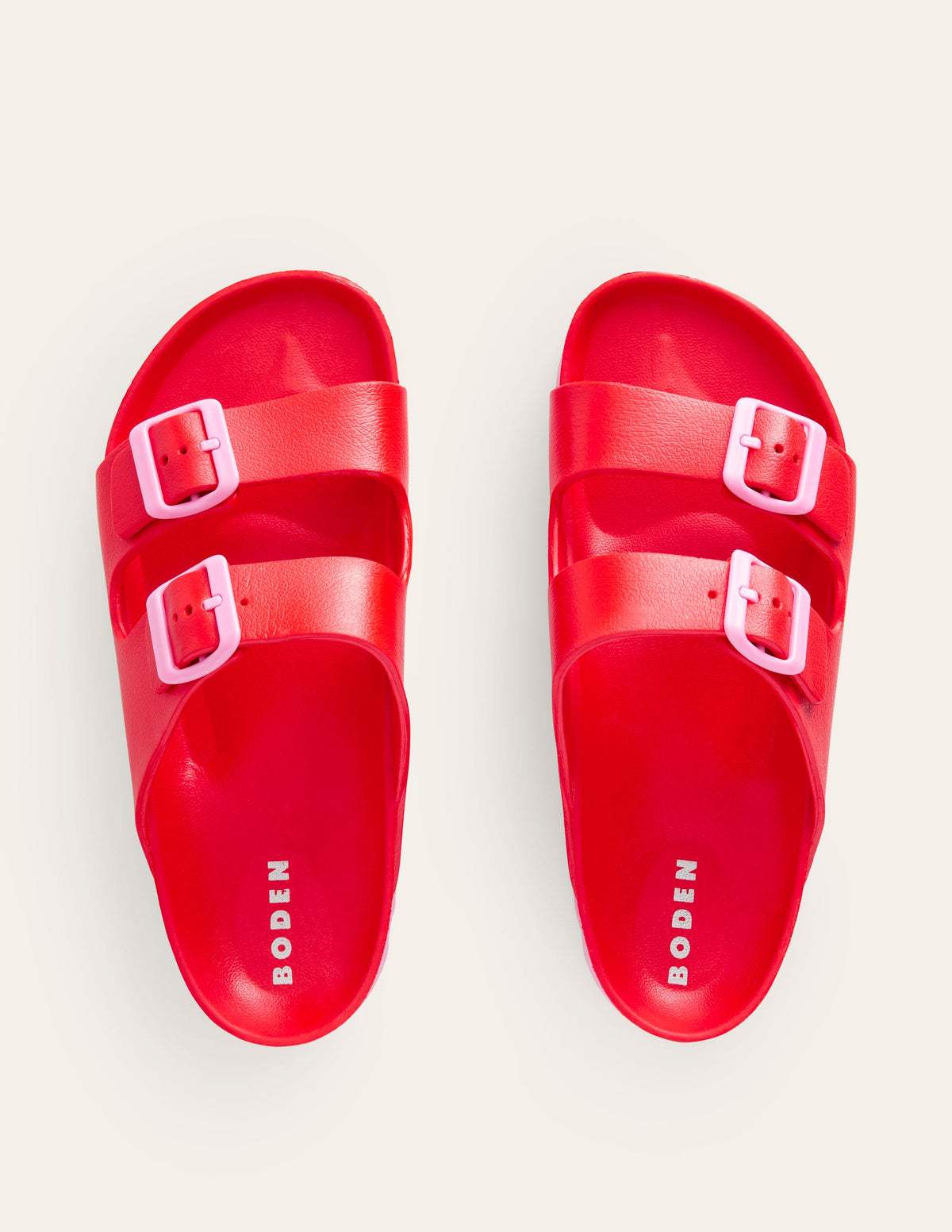 Lyla Double Buckle Sliders-Red-5