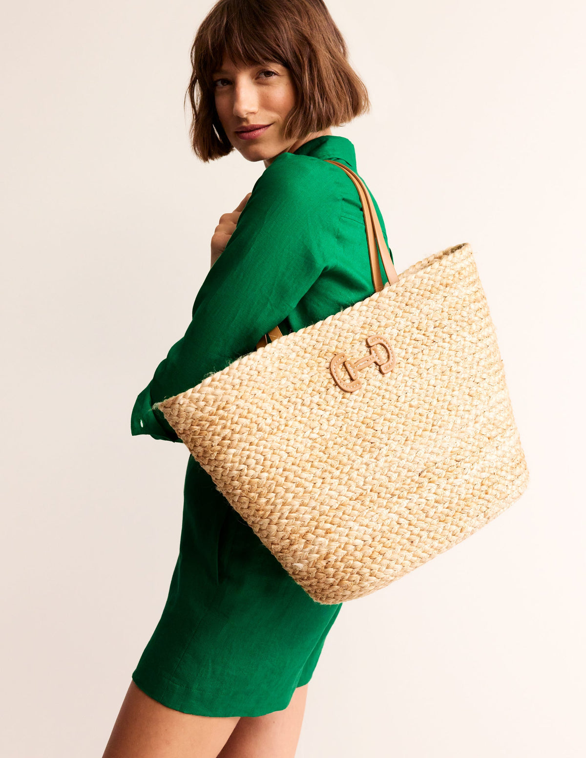 Woven Summer Basket Bag-Natural-1