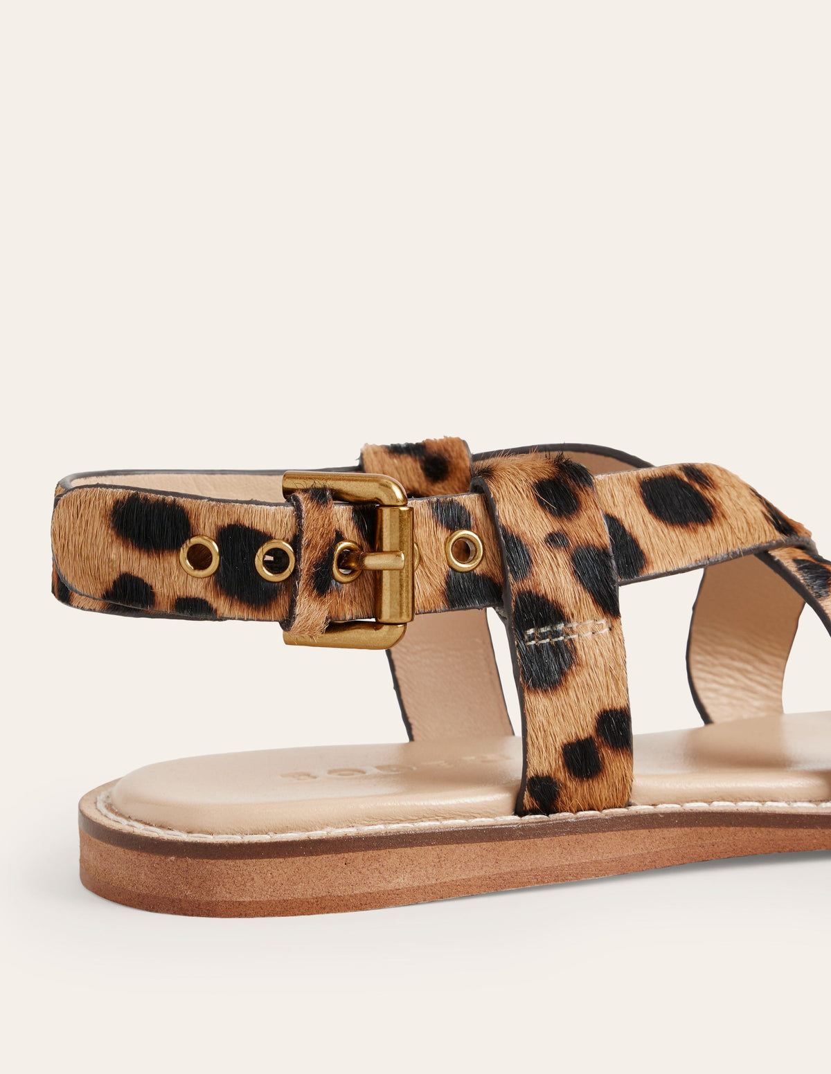 Cross Strap Flat Sandals-Classic Leopard - Image 4