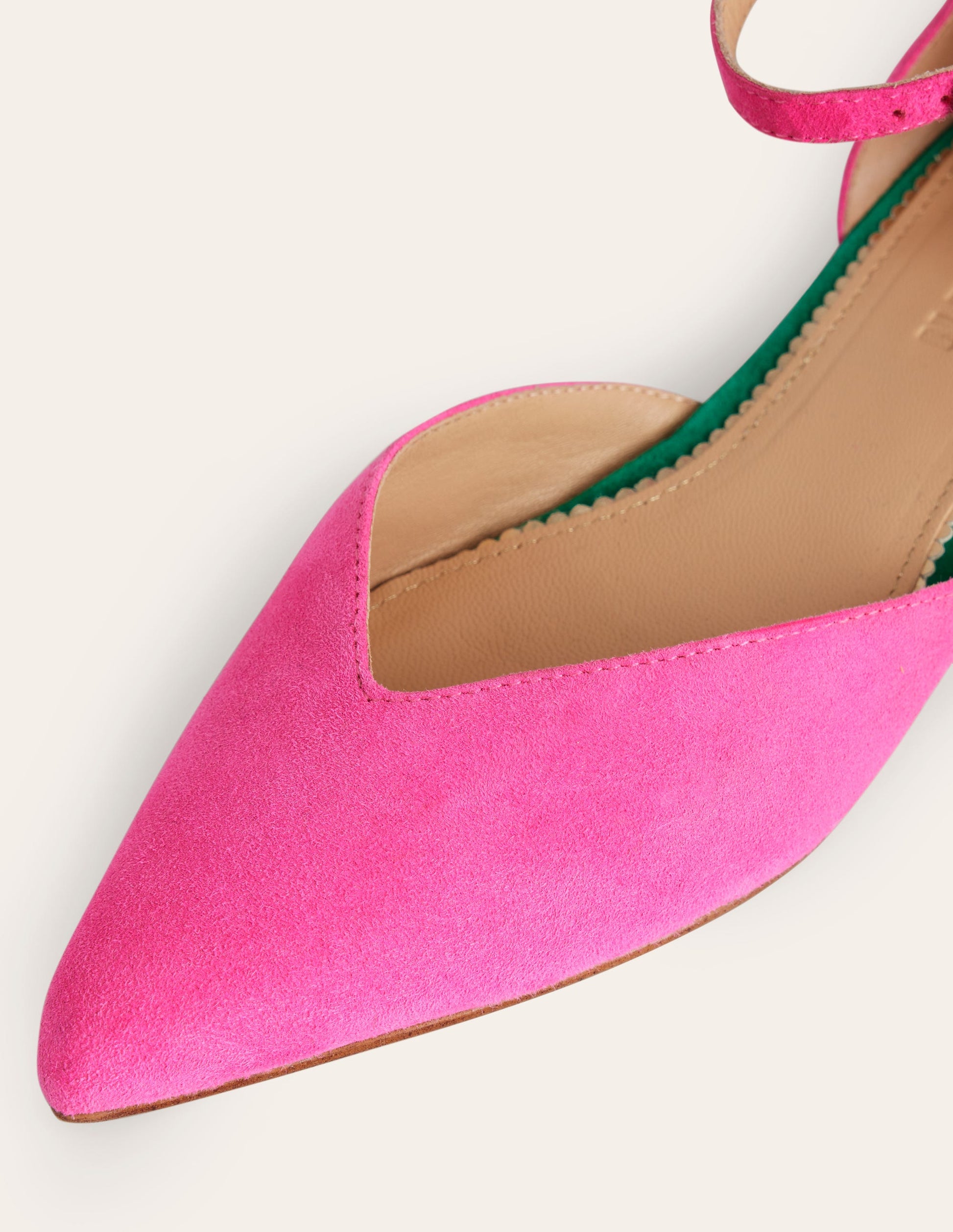 Ankle Strap Point Flats-Festival Pink Suede-4