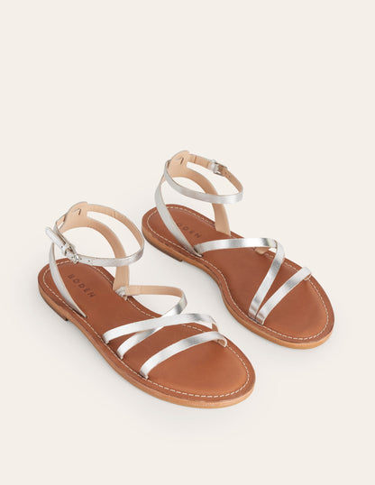 Everyday Flat Sandals-Silver Metallic-3
