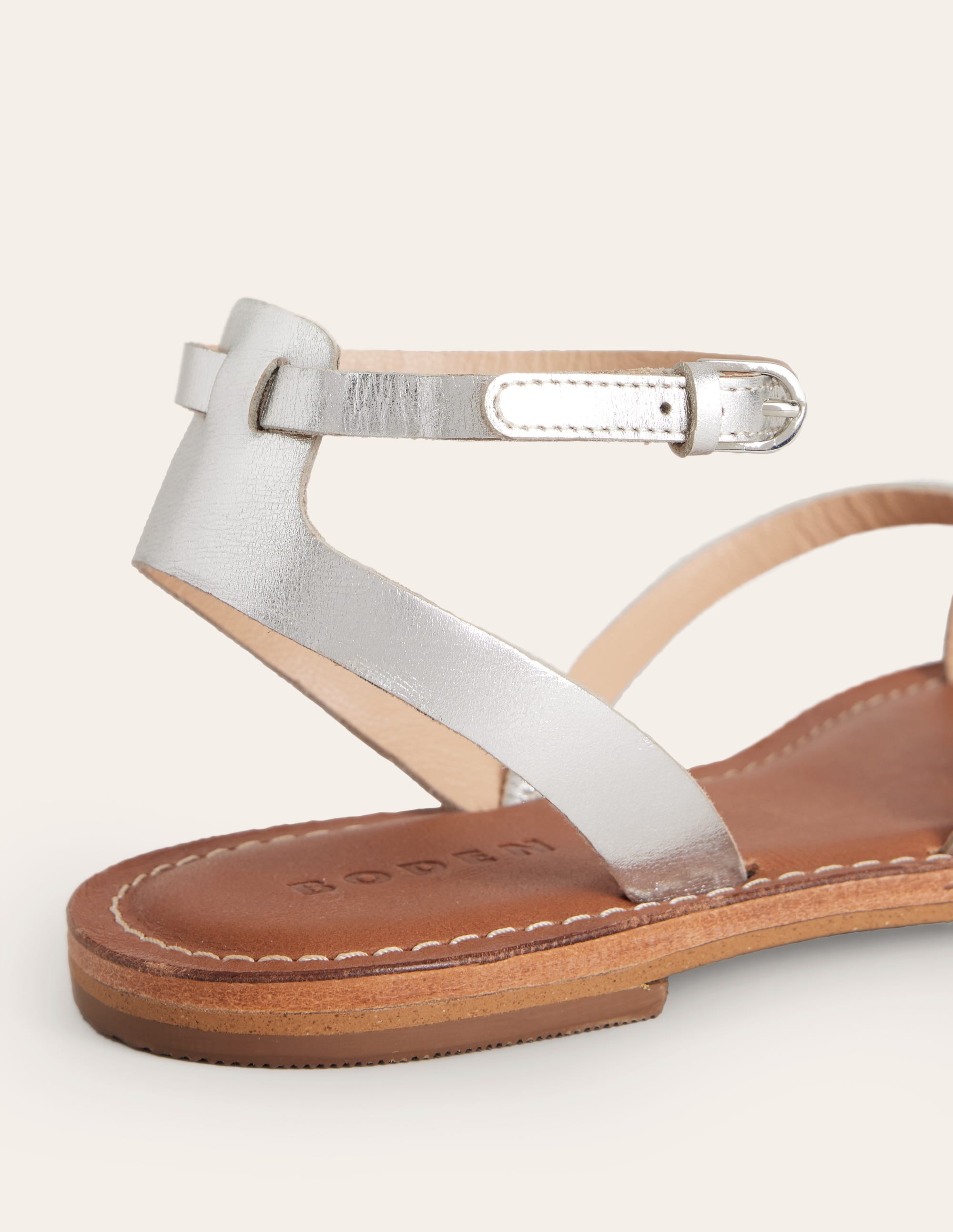 Everyday Flat Sandals-Silver Metallic - Image 4
