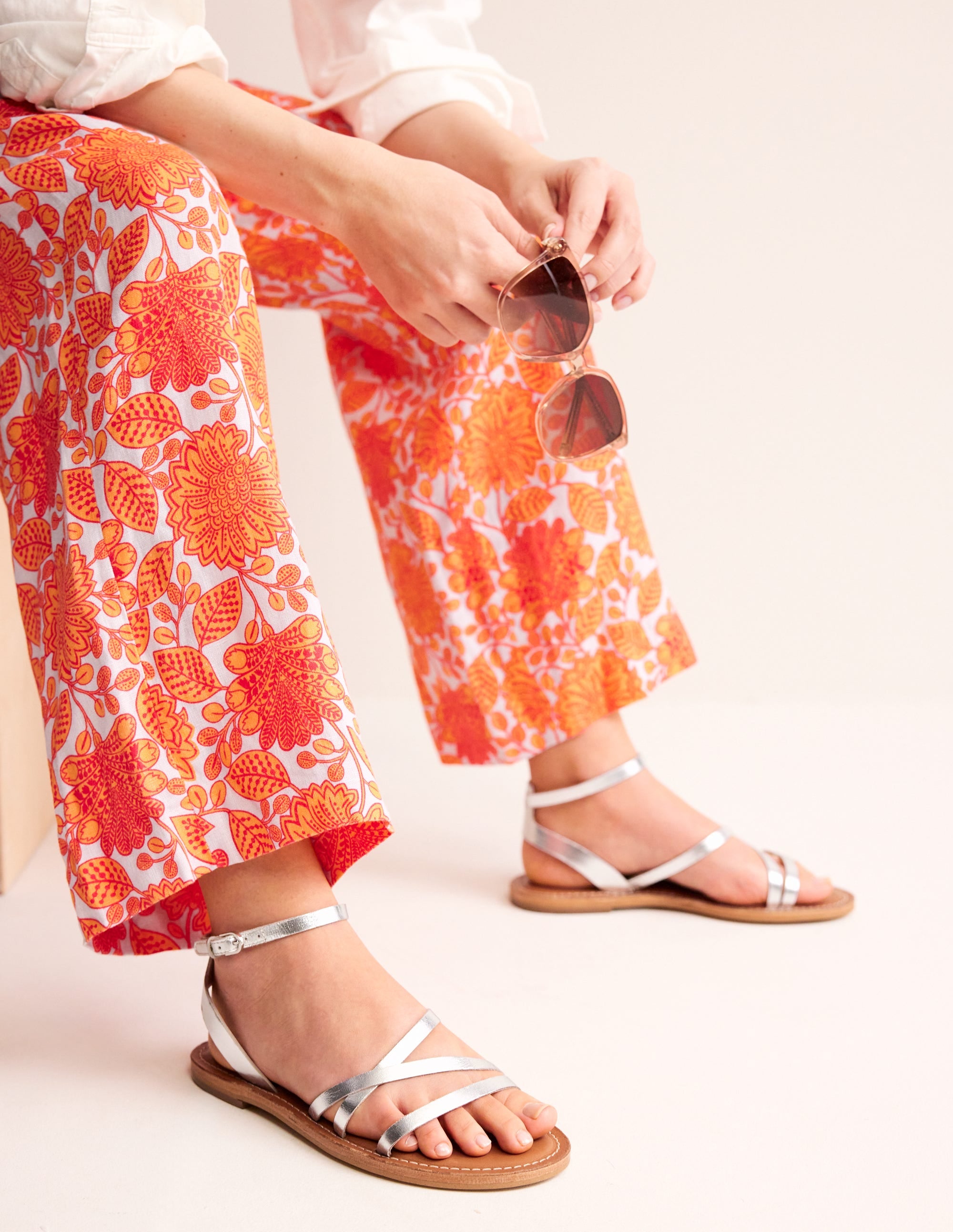 Everyday Flat Sandals-Silver Metallic - Image 1