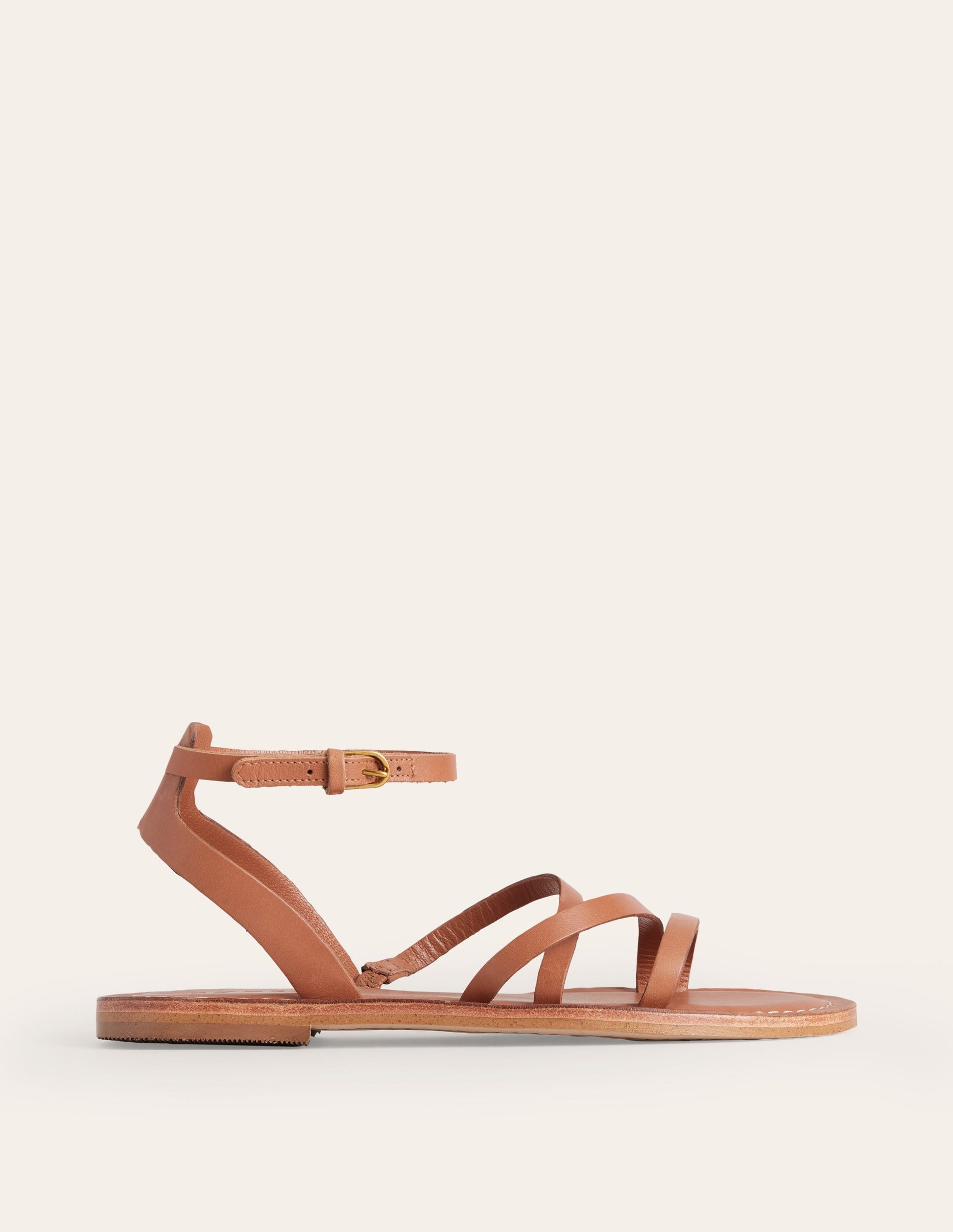 Everyday Flat Sandals-Tan Leather-2
