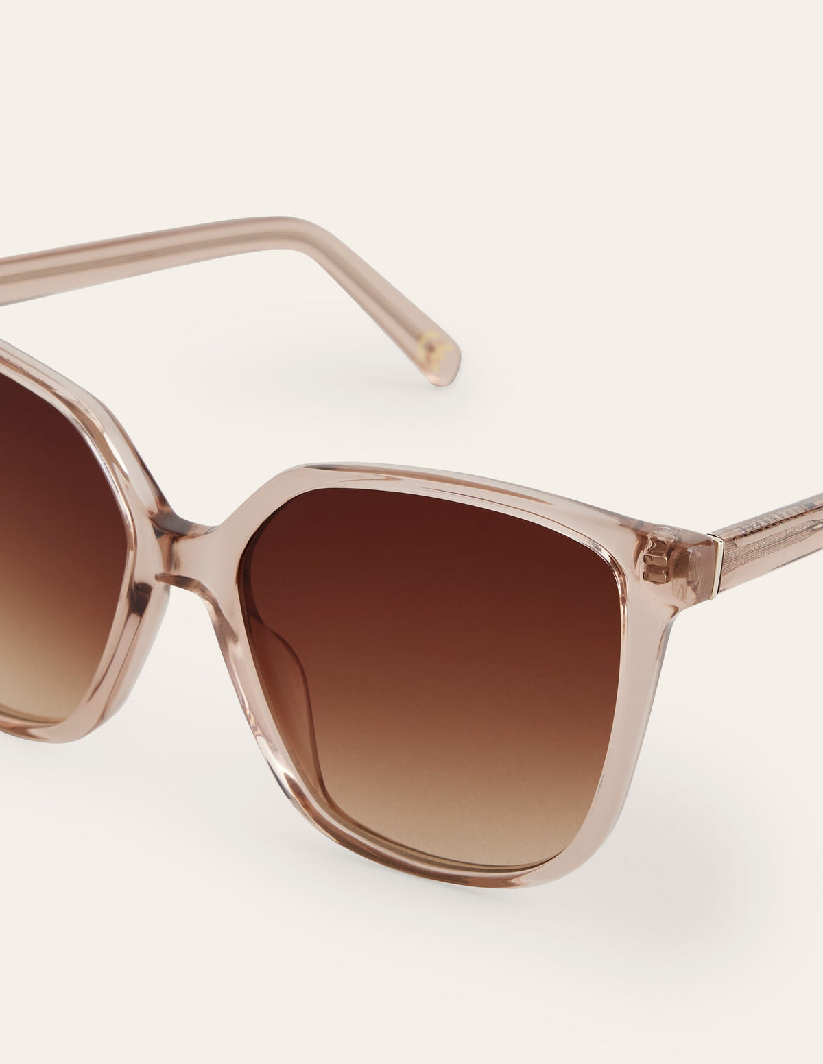 Thin D Frame Sunglasses-Nude - Image 4
