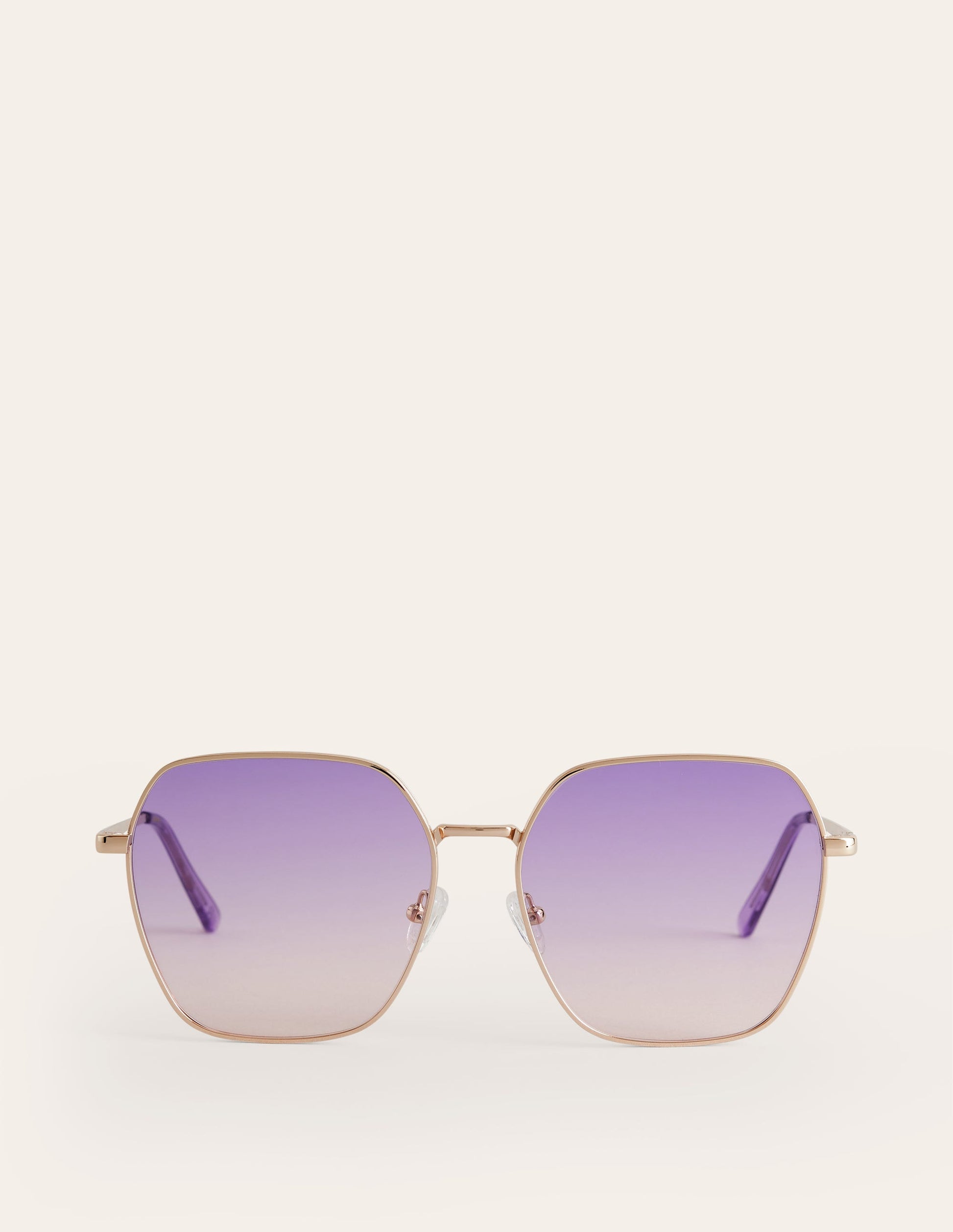 Angular Metal Sunglasses-Purple/Pink-2