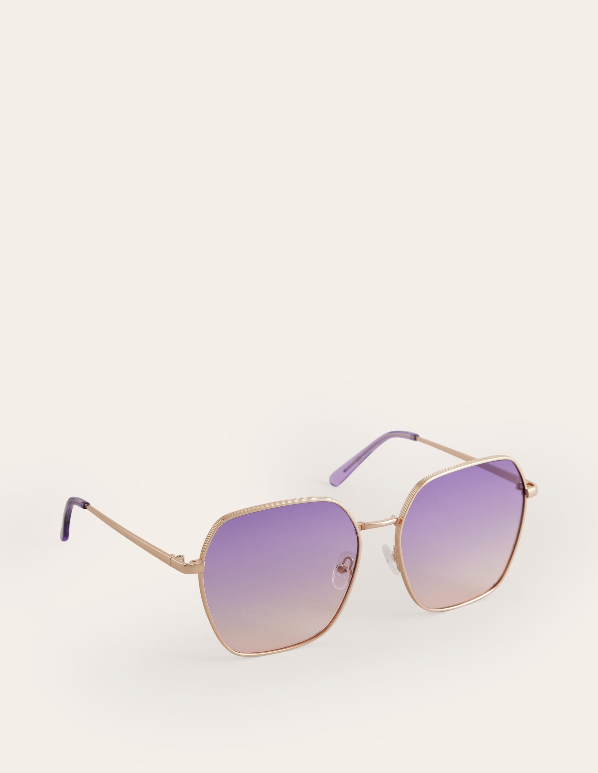 Angular Metal Sunglasses-Purple/Pink-3