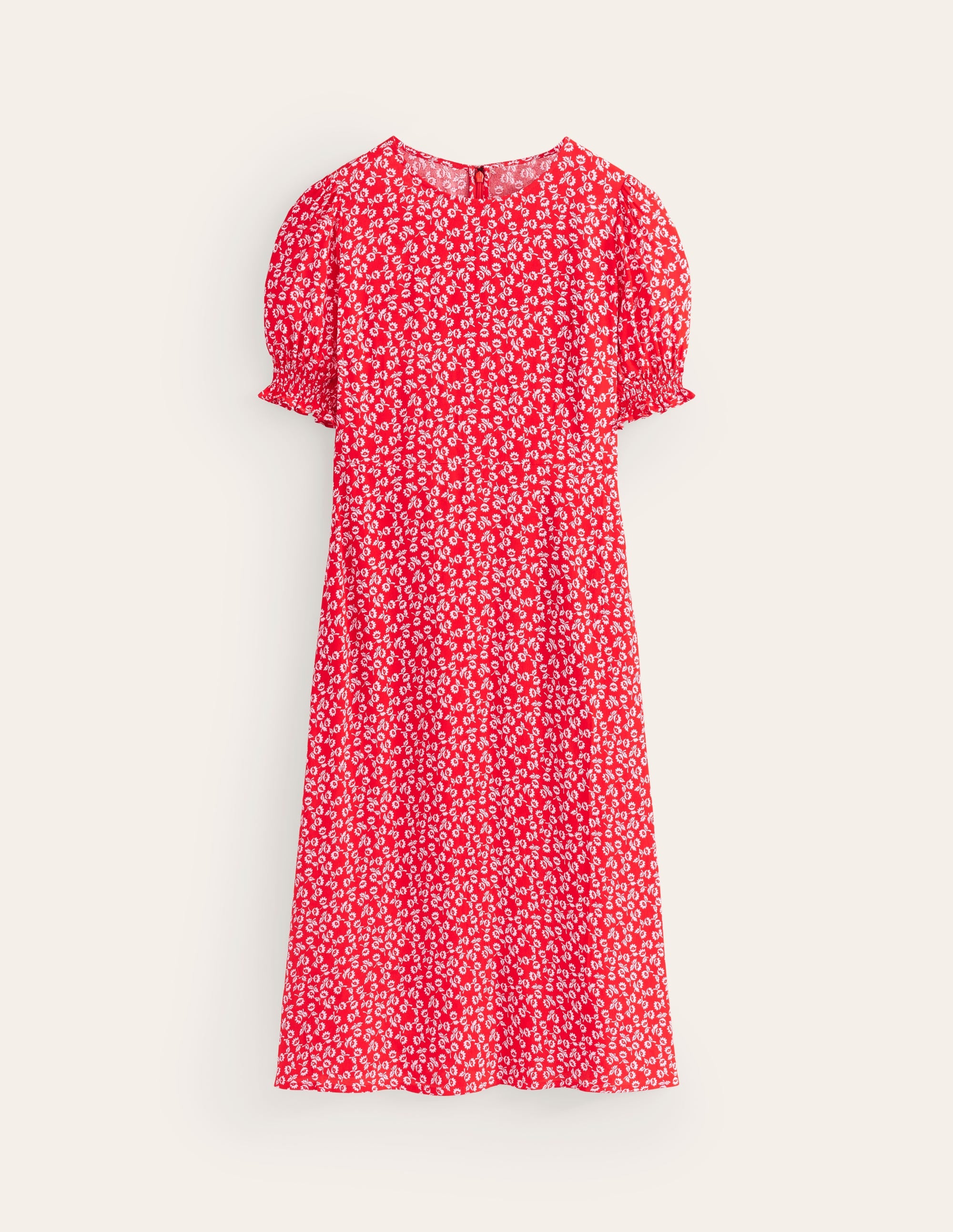Corinne Midi Tea Dress-Flame Scarlet, Ditsy Bud - Image 6