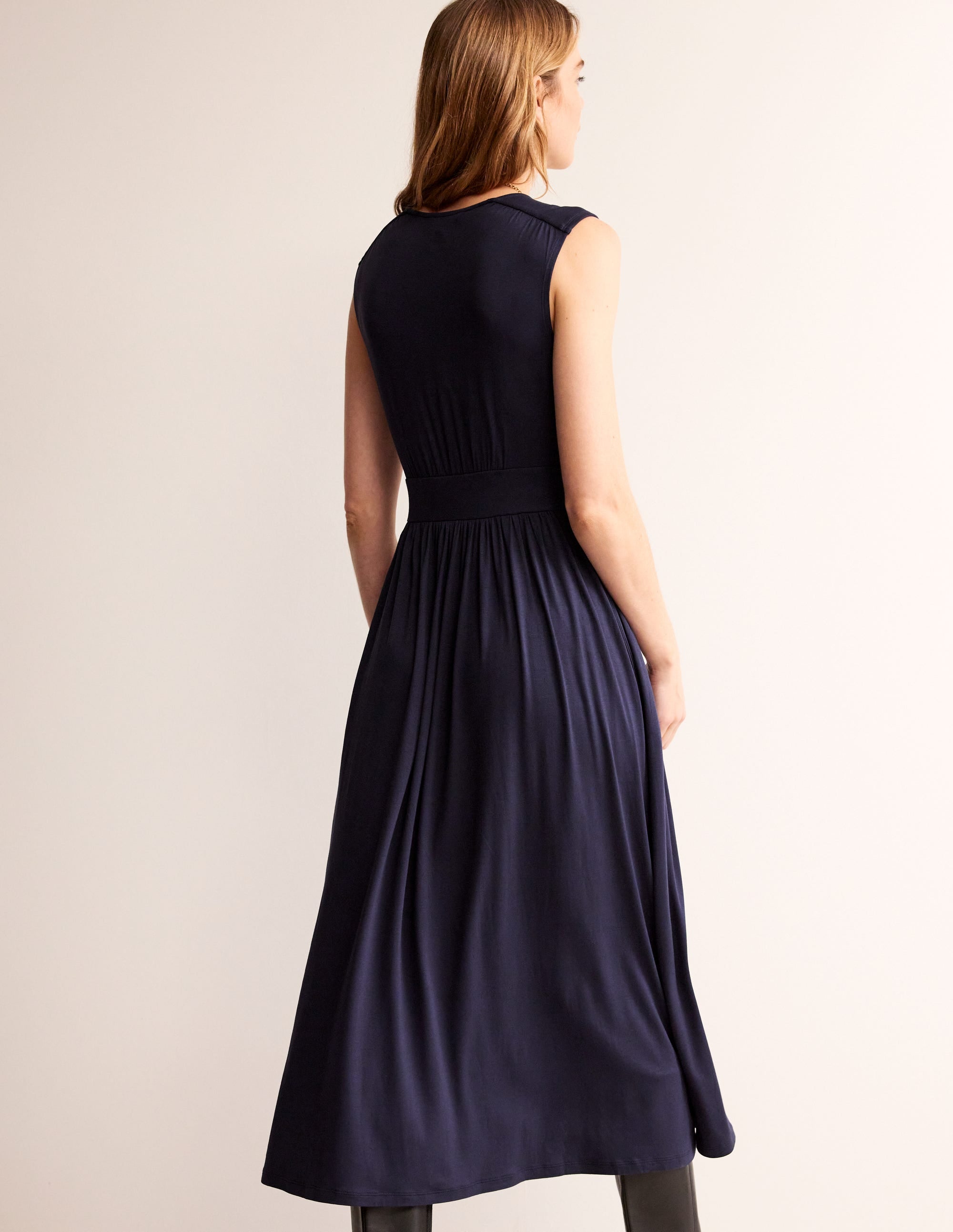 Thea Sleeveless Midi Dress-Navy - Image 3