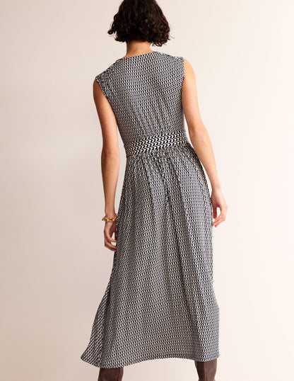 Thea Sleeveless Midi Dress-French Navy, Arc Geo-3