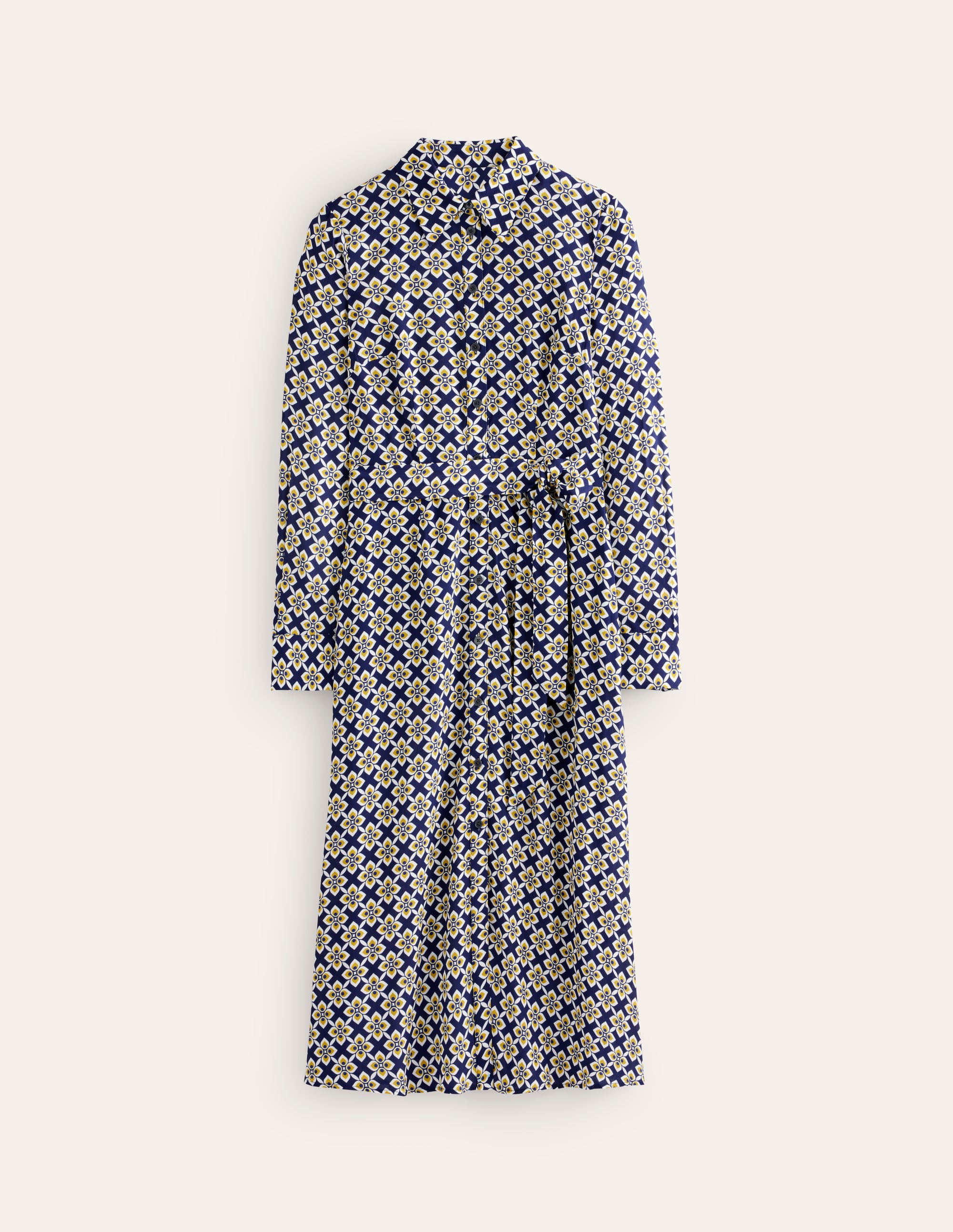 Kate Midi Shirt Dress-Antique Moss, Diamond Floral - Image 5