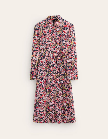 Kate Midi Shirt Dress-Soft Peony, Sweet Pea-5