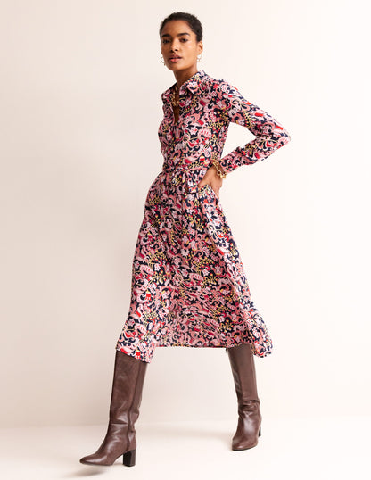 Kate Midi Shirt Dress-Soft Peony, Sweet Pea-4