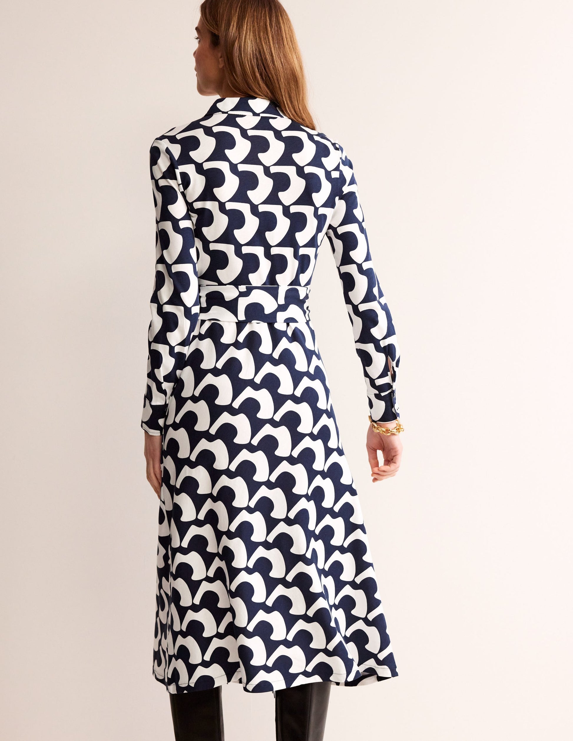Laura Jersey Midi Shress-French Navy, Arc Geo-3