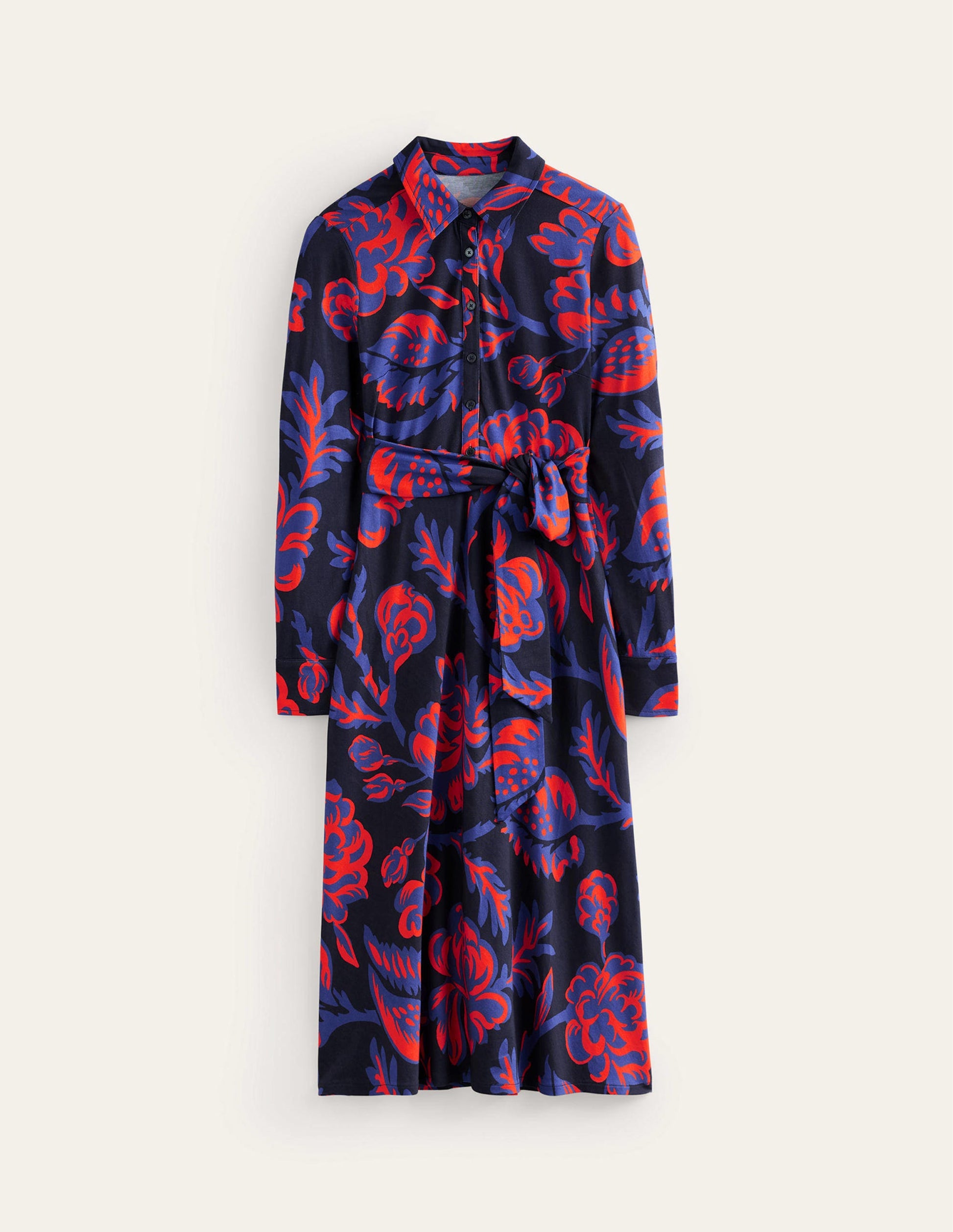 Laura Jersey Midi Shress-French Navy, Rose Blush-7