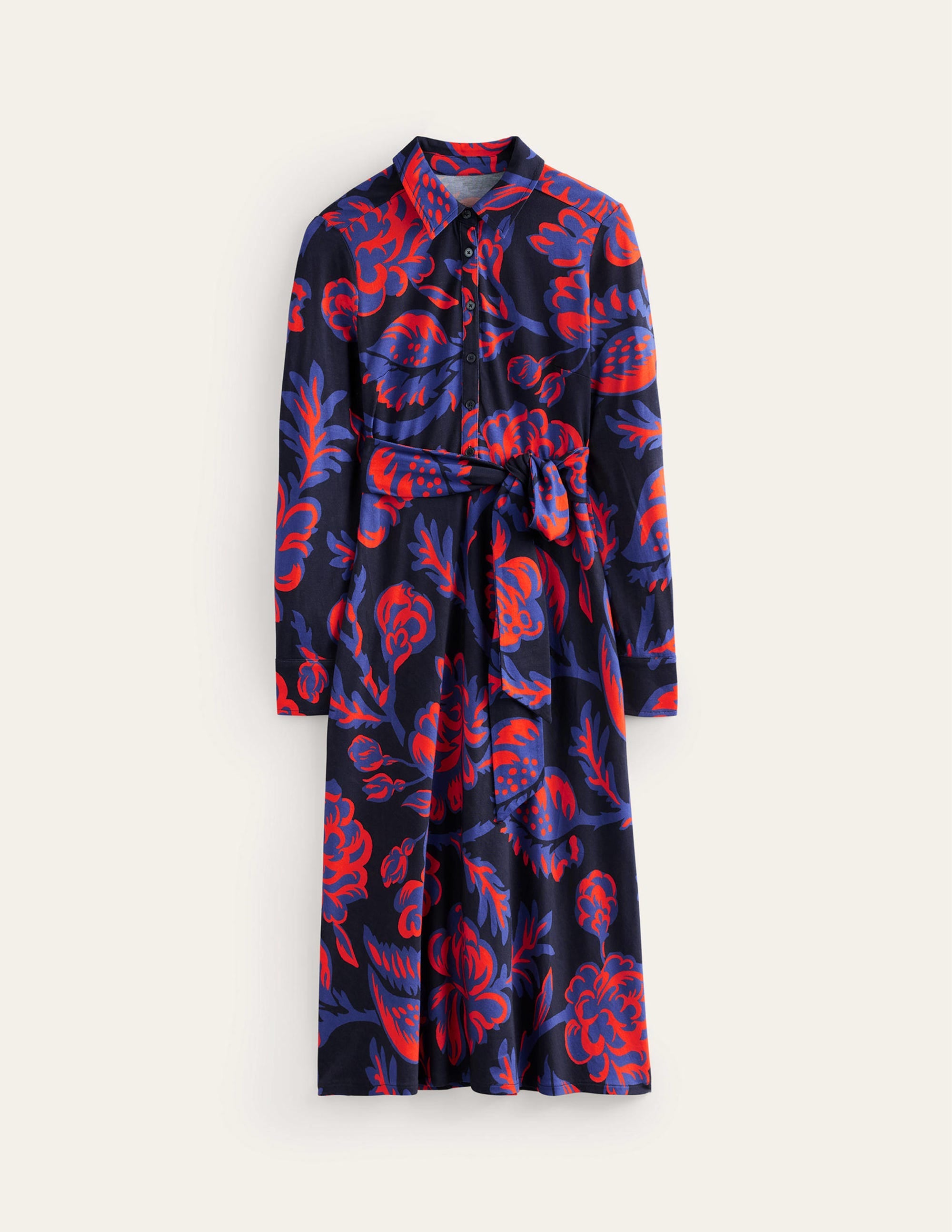 Laura Jersey Midi Shress-French Navy, Rose Blush - Image 7