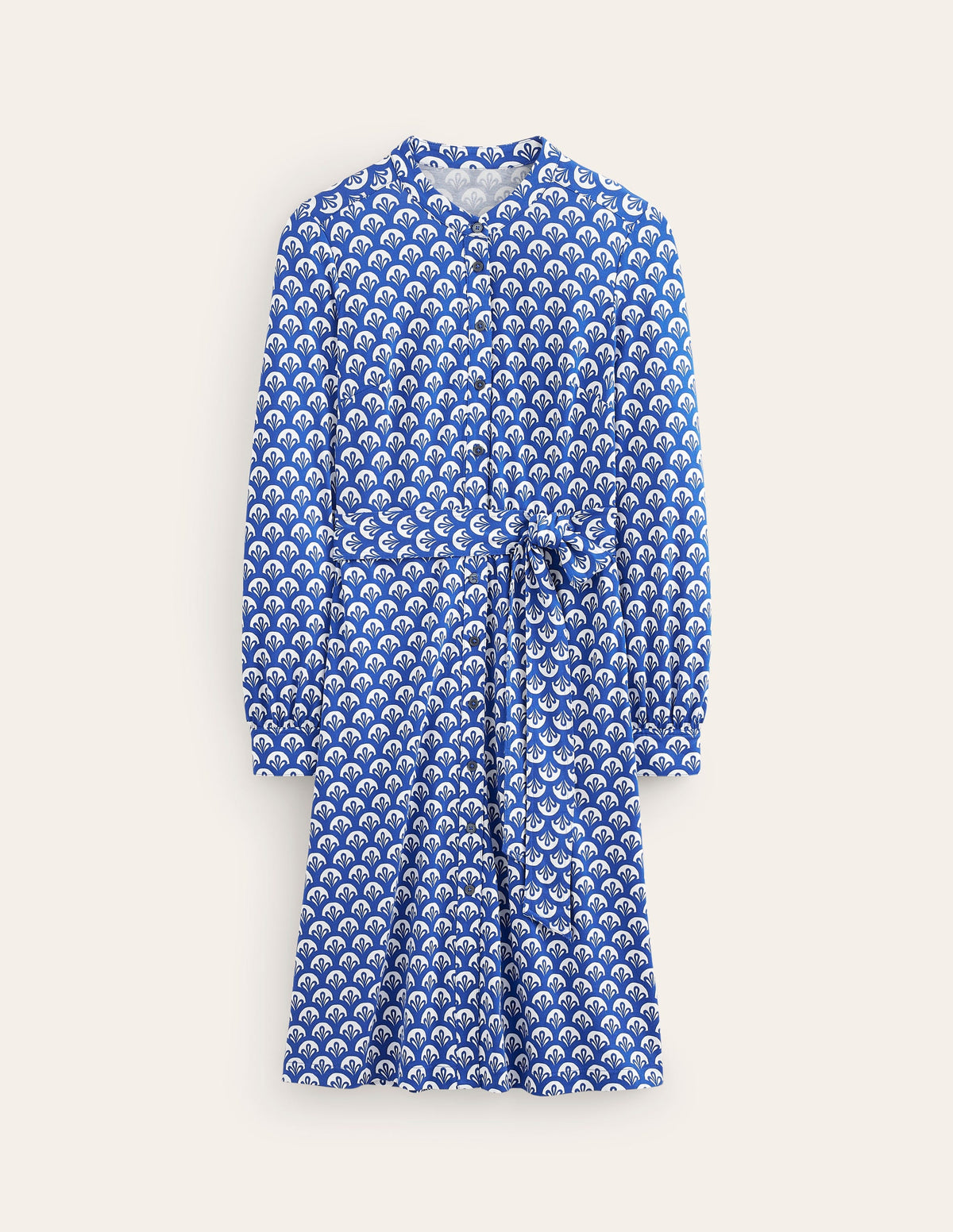 Julia Jersey Shirt Dress-Surf The Web, Foliage Geo - Image 5