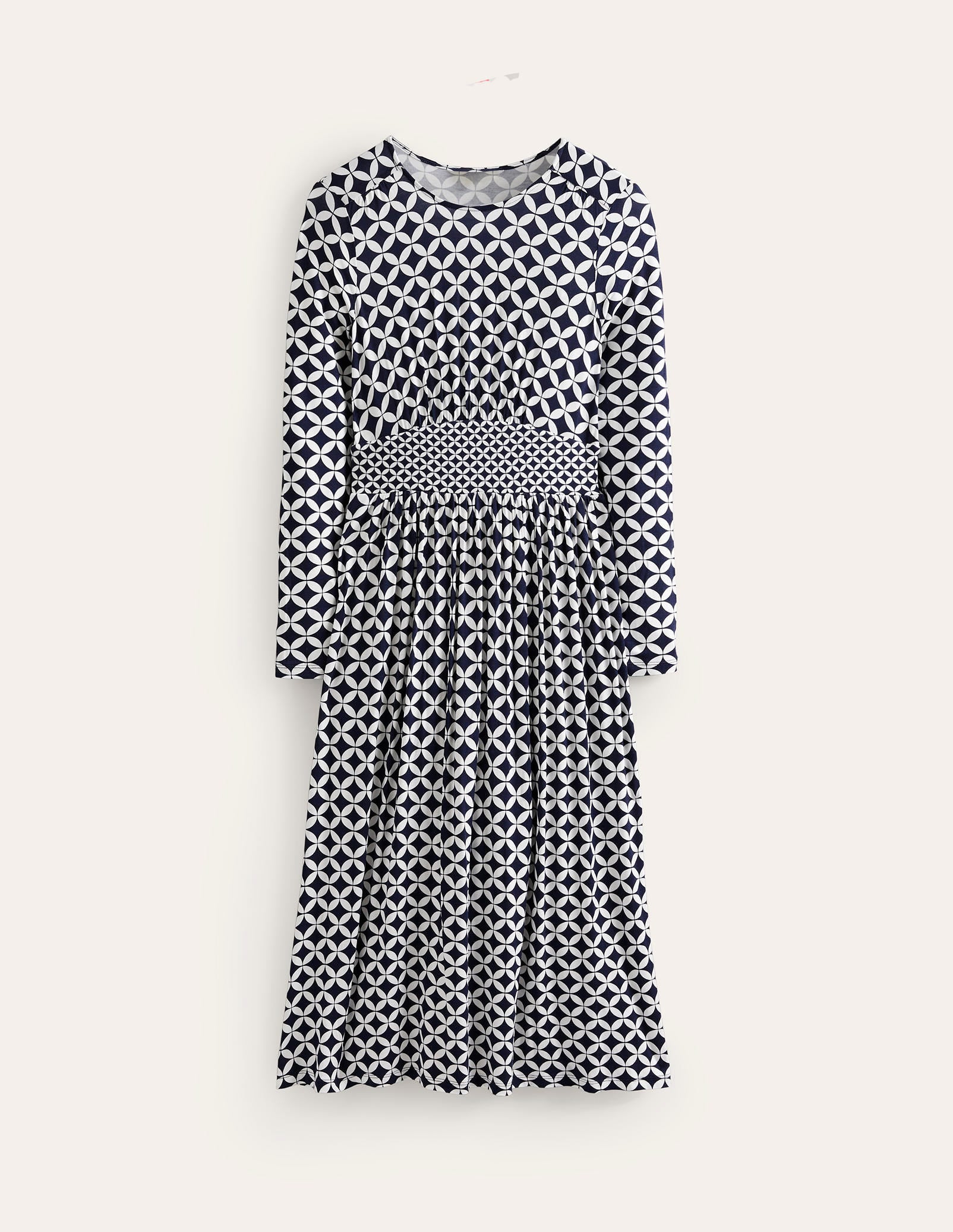 Thea Long Sleeve Midi Dress-French Navy, Diamond Terrace - Image 5