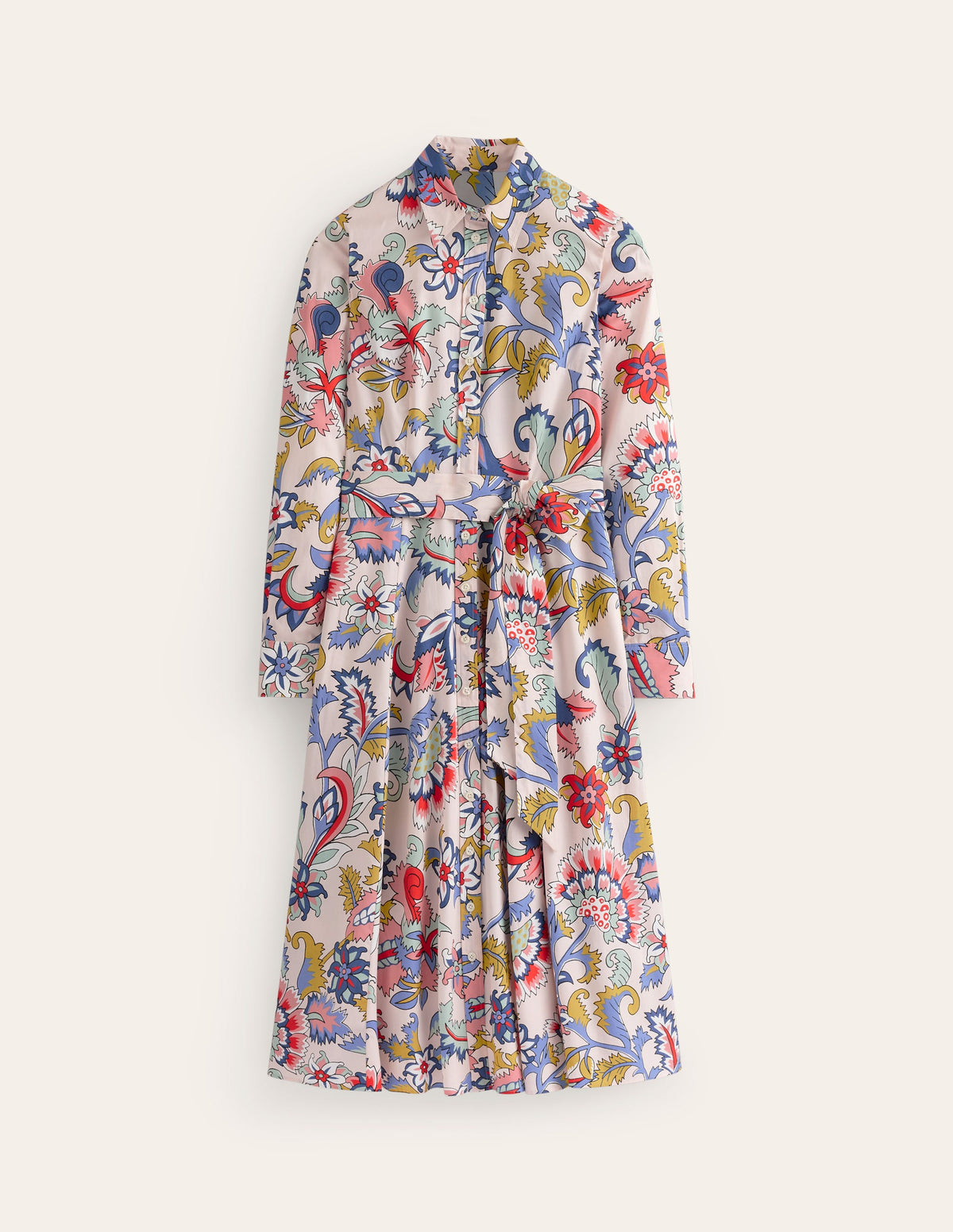 Amy Cotton Midi Shirt Dress-Marshmallow, Botanical Bunch - Image 6