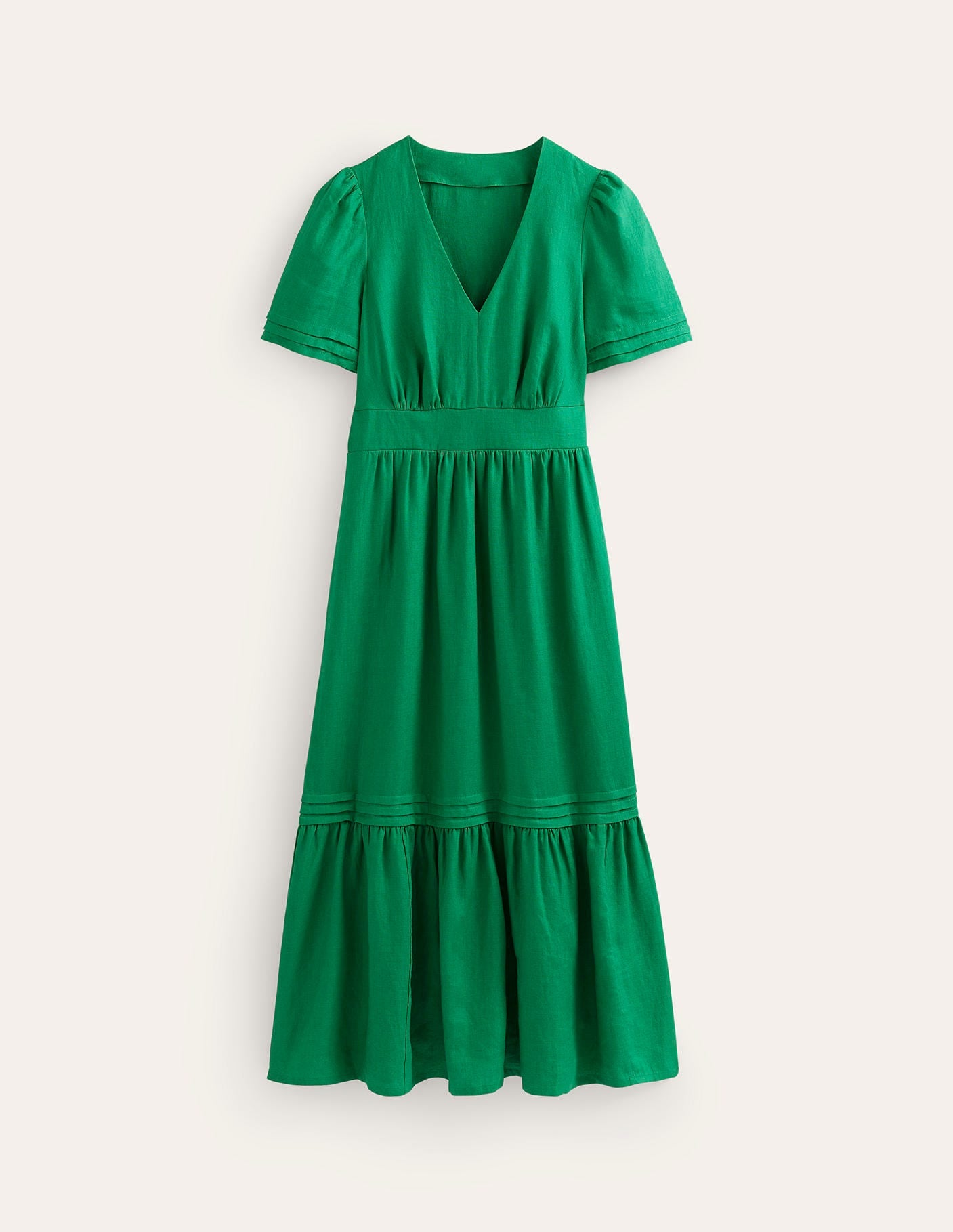 Eve Linen Midi Dress-Green Tambourine - Image 8