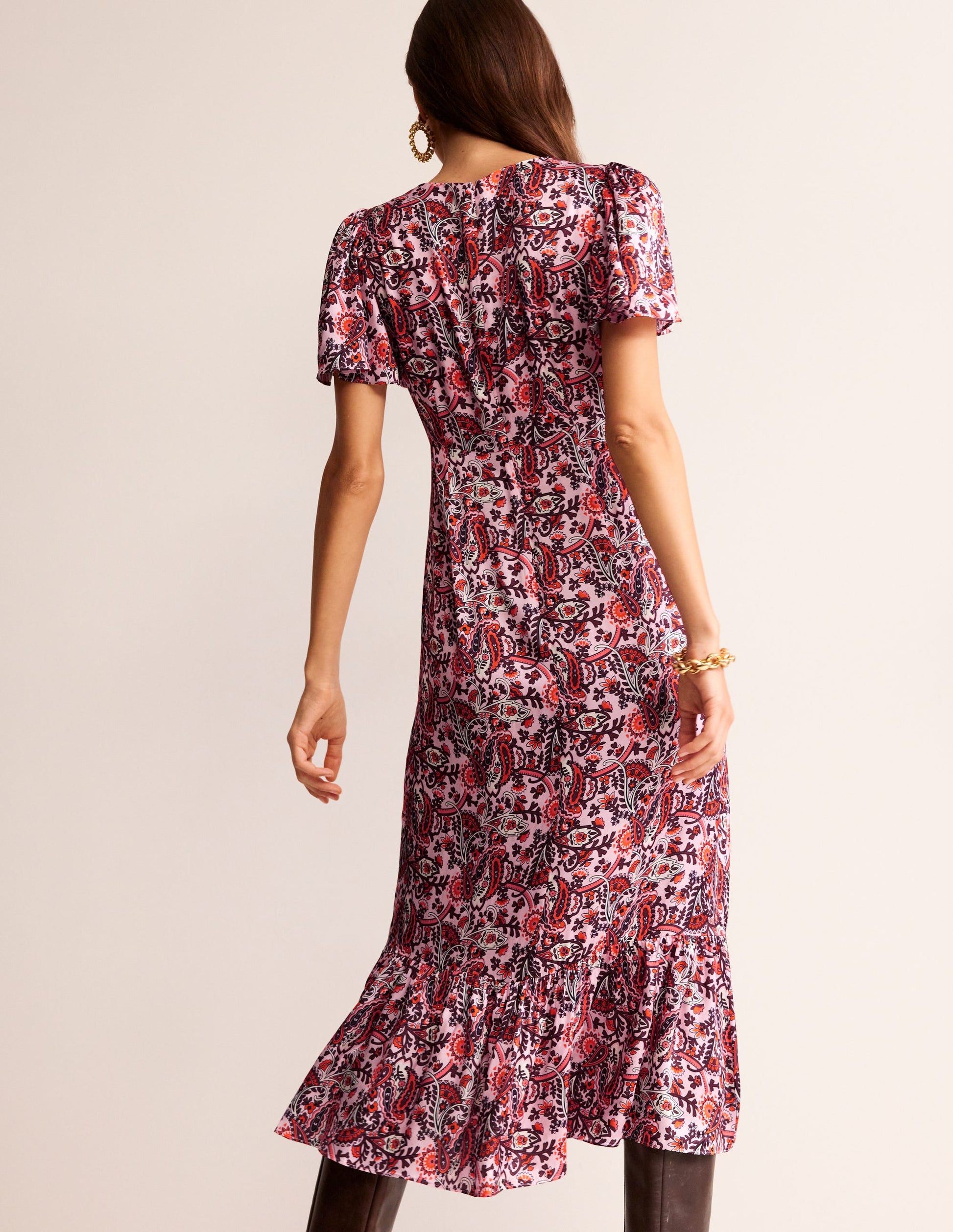 Tiered Flutter Tea Dress-Orchid Pink, Fantastical-3