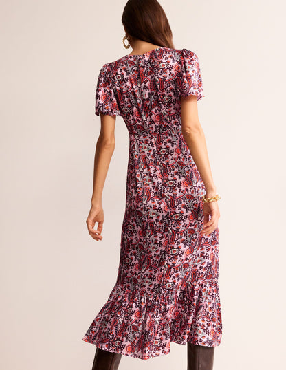 Tiered Flutter Tea Dress-Orchid Pink, Fantastical-3