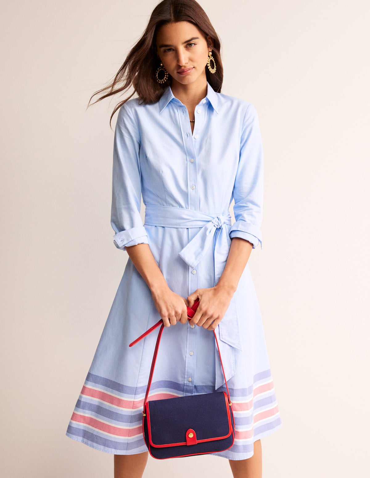 Kate Chambray Shirt Dress-Chambray - Image 1