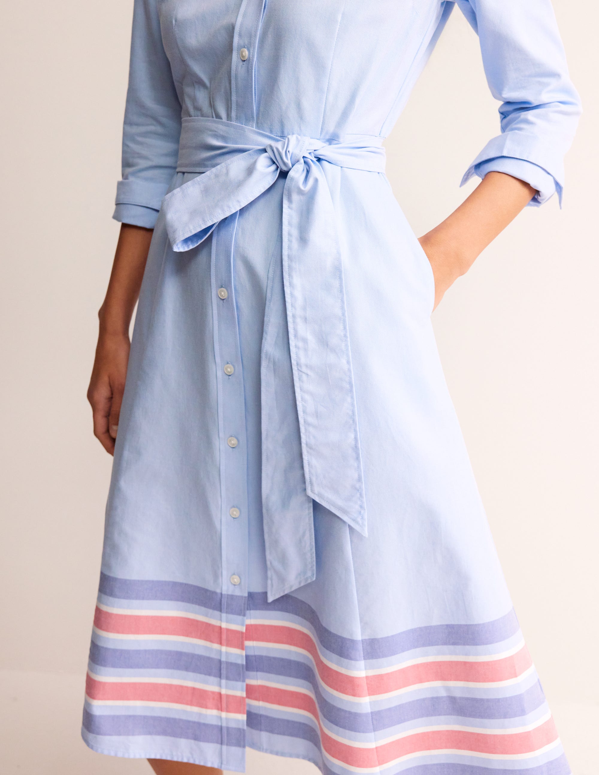 Kate Chambray Shirt Dress-Chambray - Image 2
