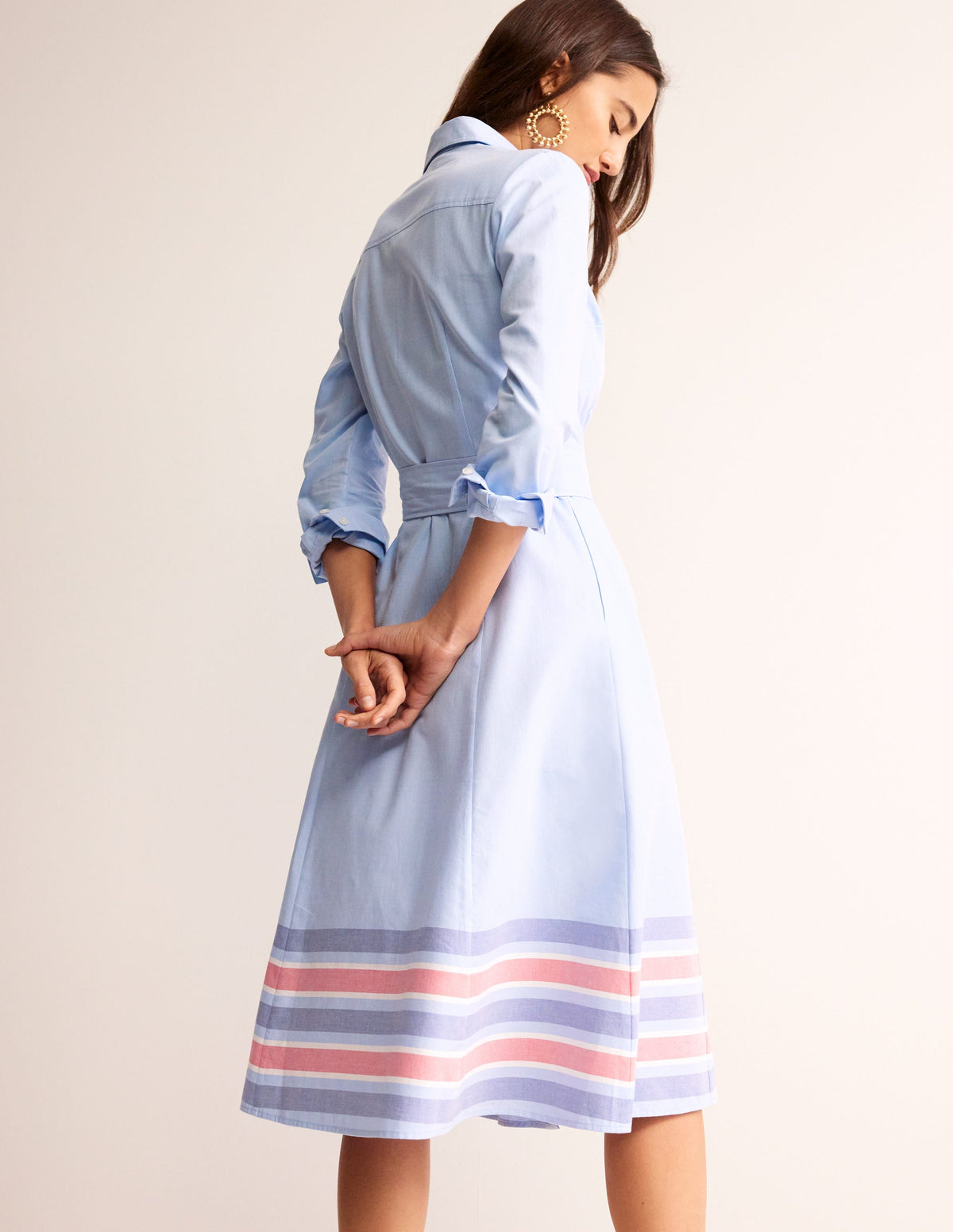 Kate Chambray Shirt Dress-Chambray - Image 3