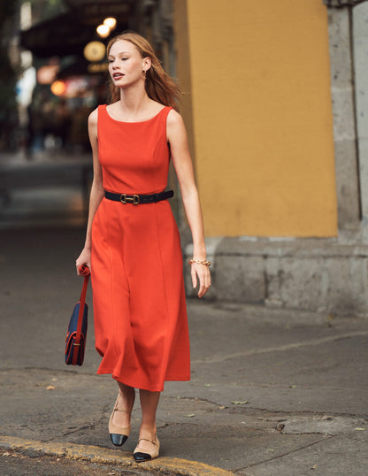 Scarlet Ottoman Ponte Dress-Flame Scarlet-5