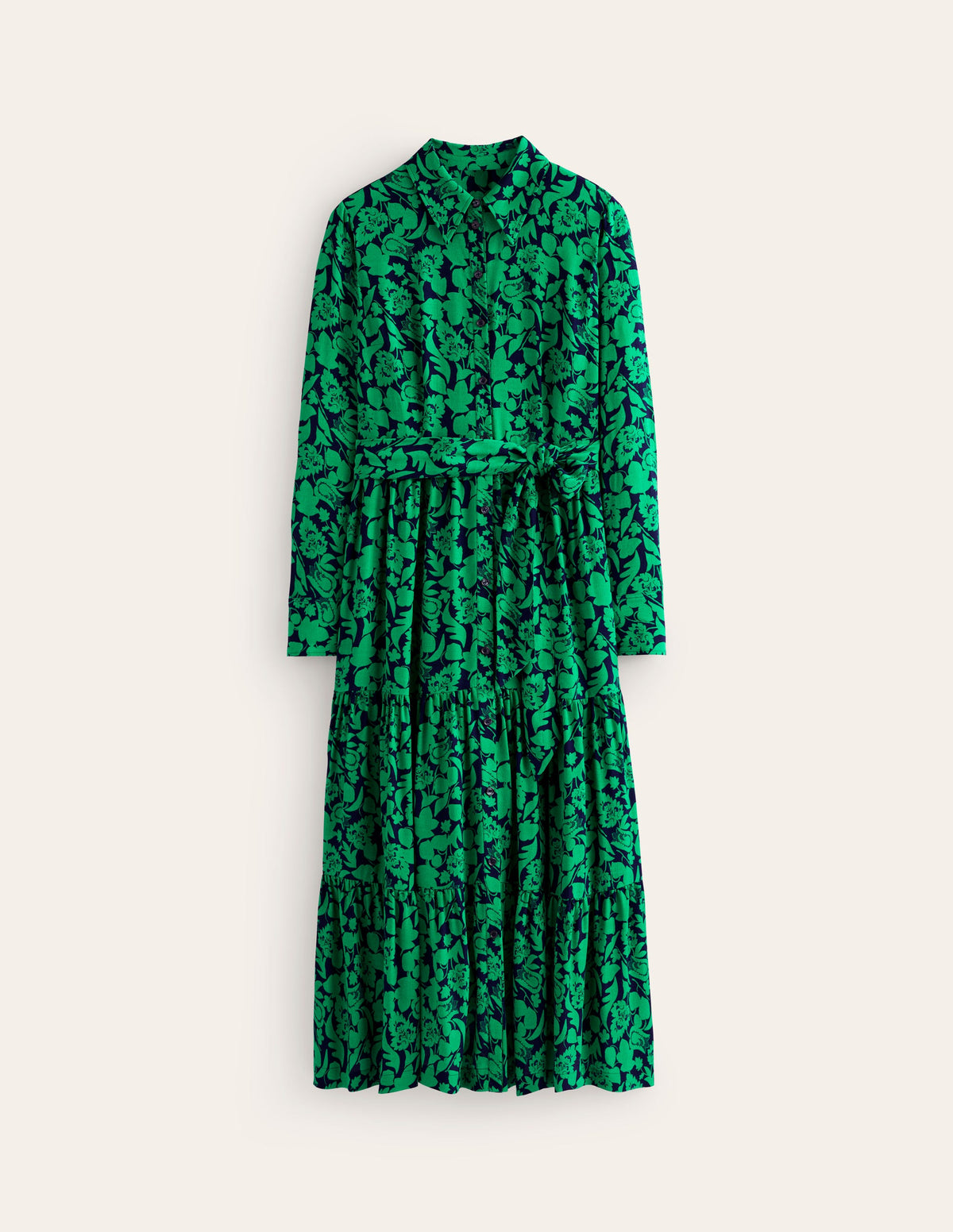 Flo Midi Shirt Dress-Meadow Green, Tulip Bloom - Image 5